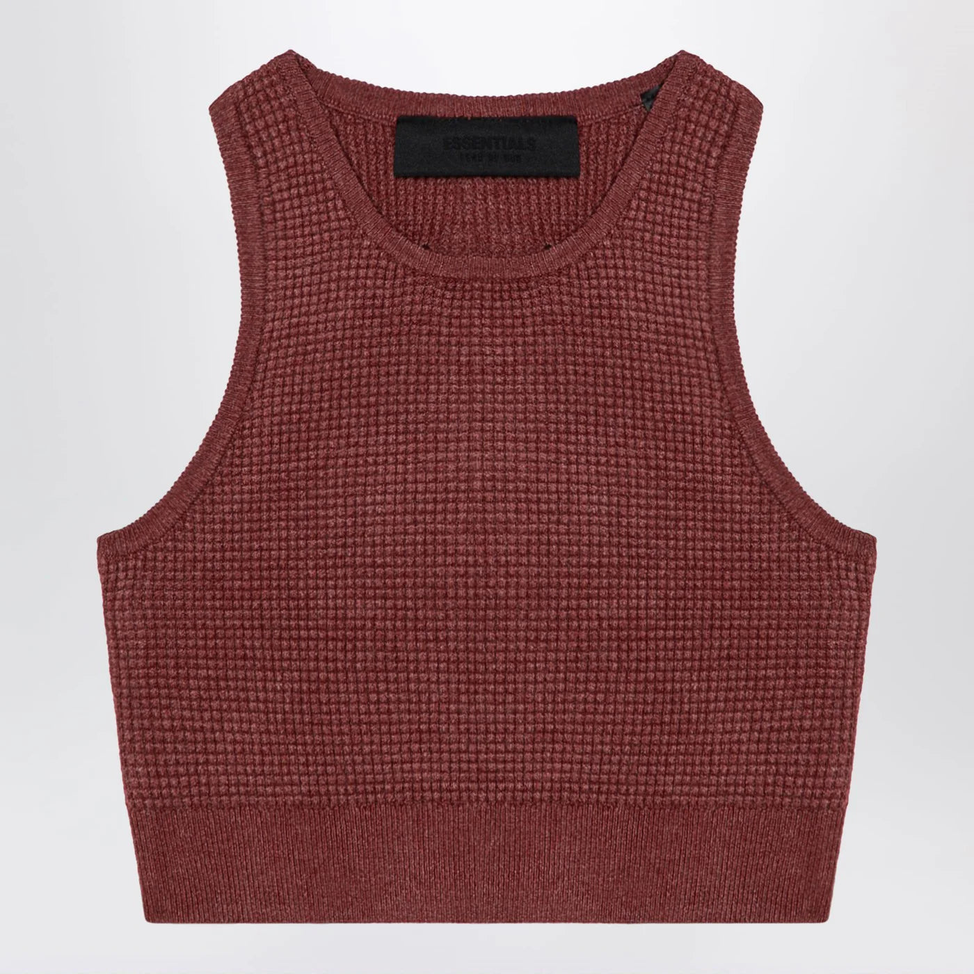 Fear of God Essentials Sporty burgundy honeycomb tank top