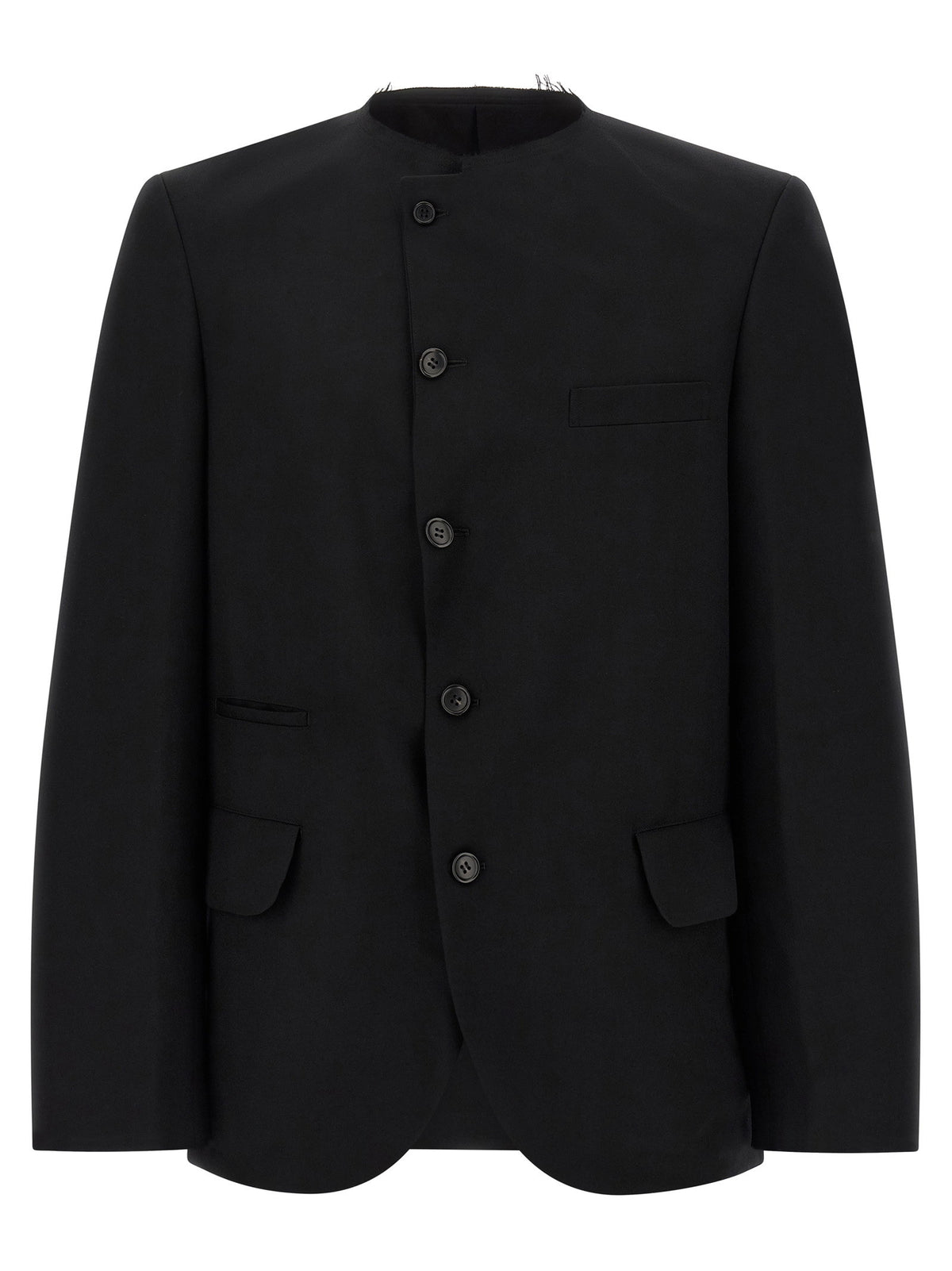 Comme Des Garcons Black Raw Cut Hem Blazer