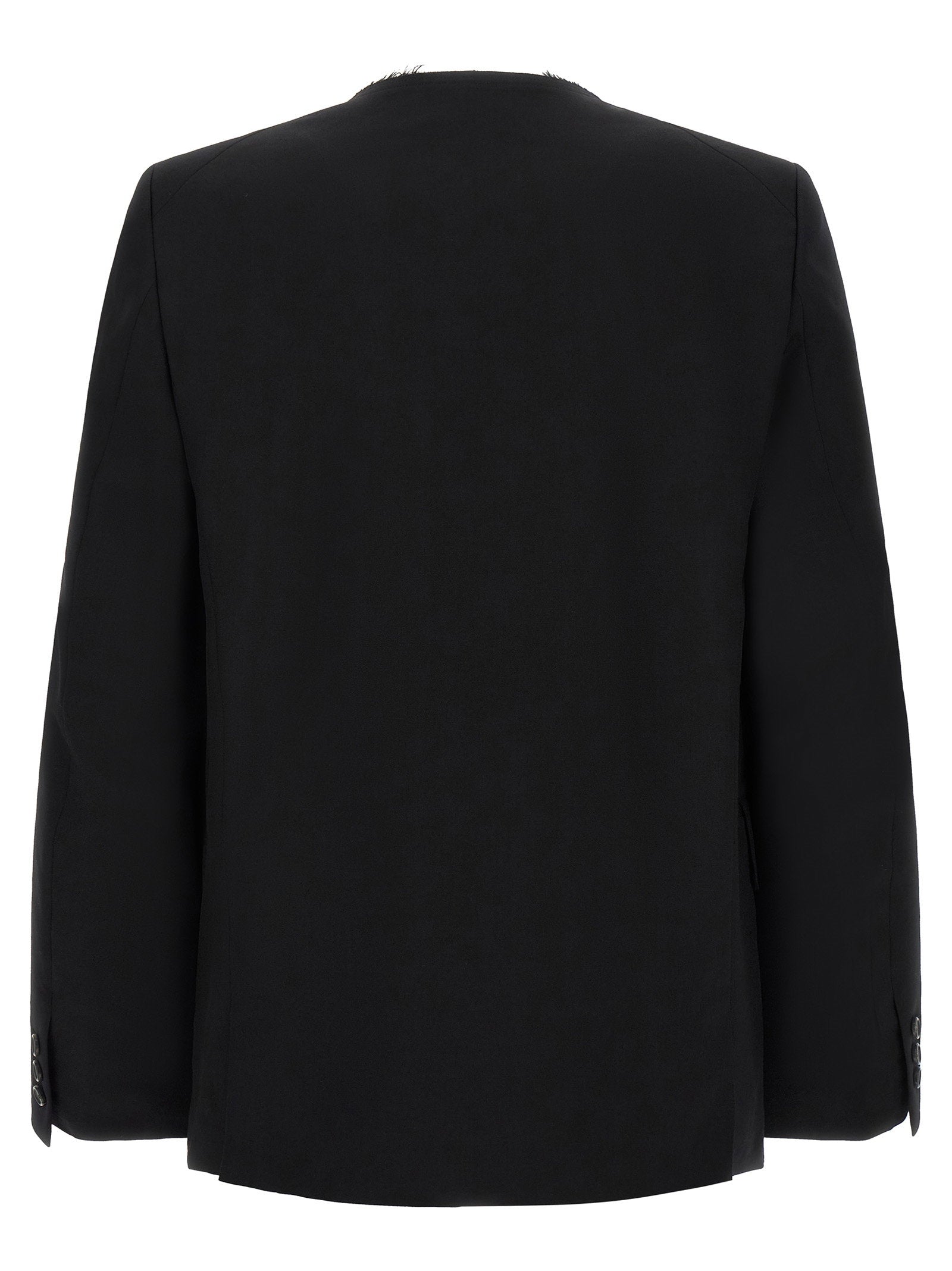 Comme Des Garcons Black Raw Cut Hem Blazer