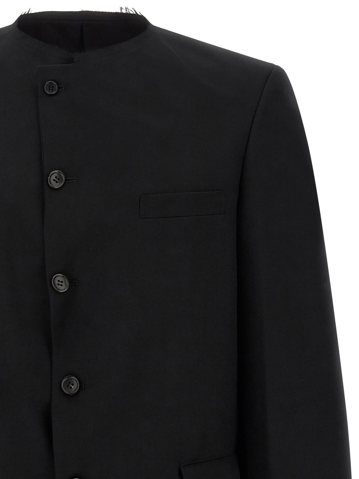 Comme Des Garcons Black Raw Cut Hem Blazer