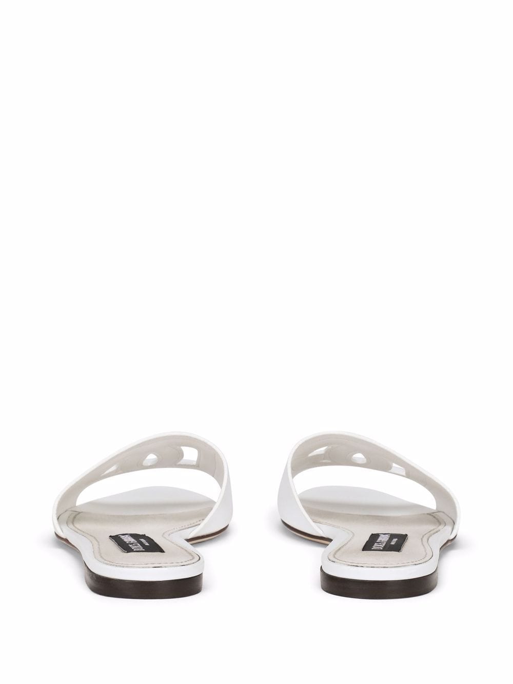 Dolce & Gabbana DG Logo Leather Flat Sandals