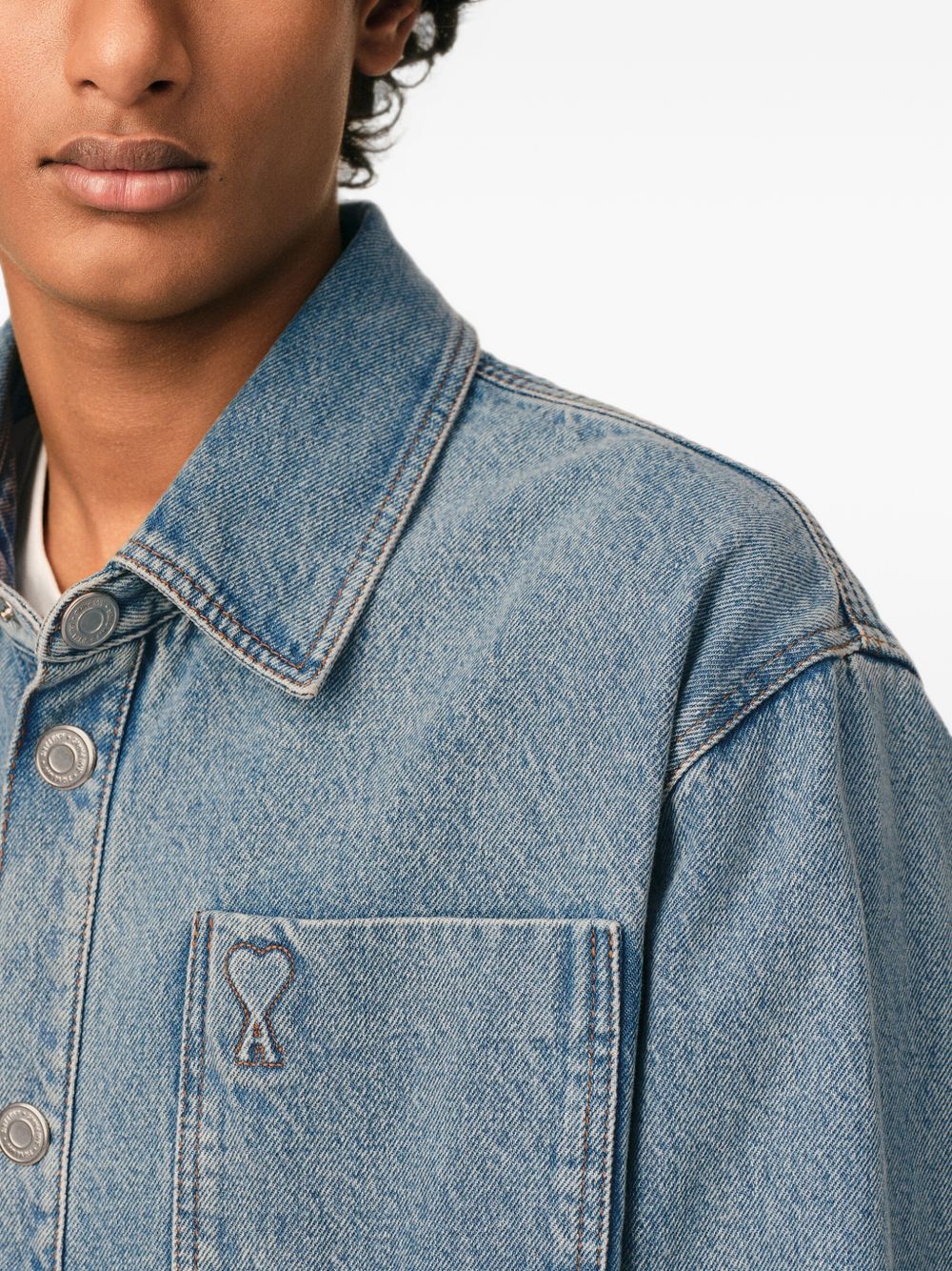 AMI PARIS Shirts LIGHT BLUE