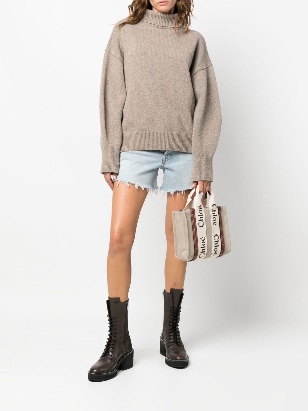 Chloé Chloe Woody Small Linen Tote Bag