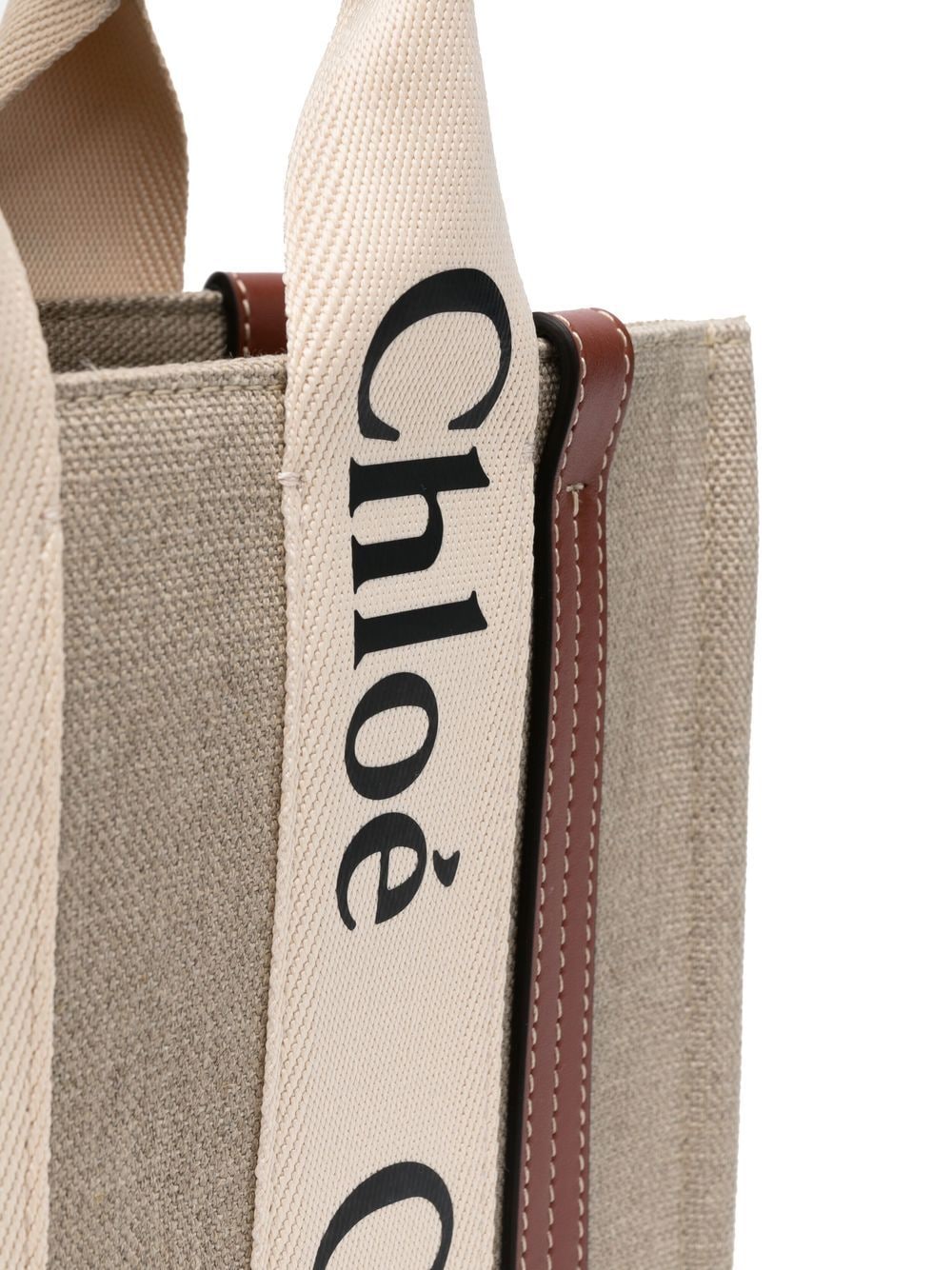 Chloé Chloe Woody Small Linen Tote Bag