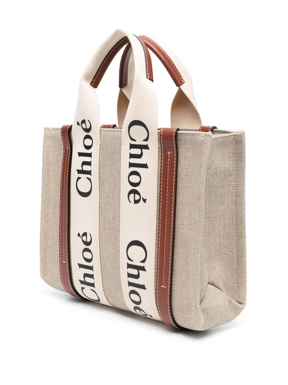Chloé Chloe Woody Small Linen Tote Bag