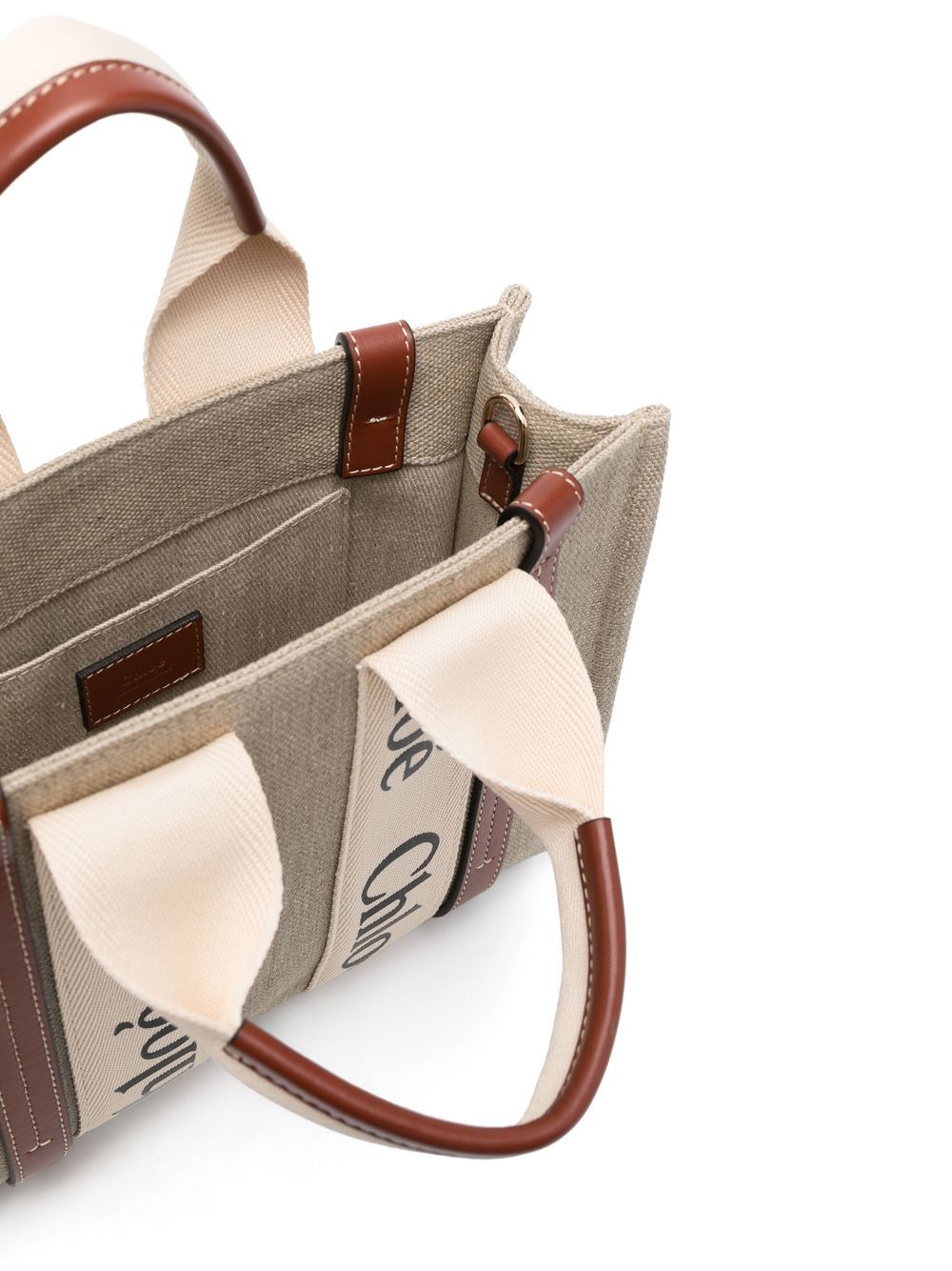 Chloé Chloe Woody Small Linen Tote Bag