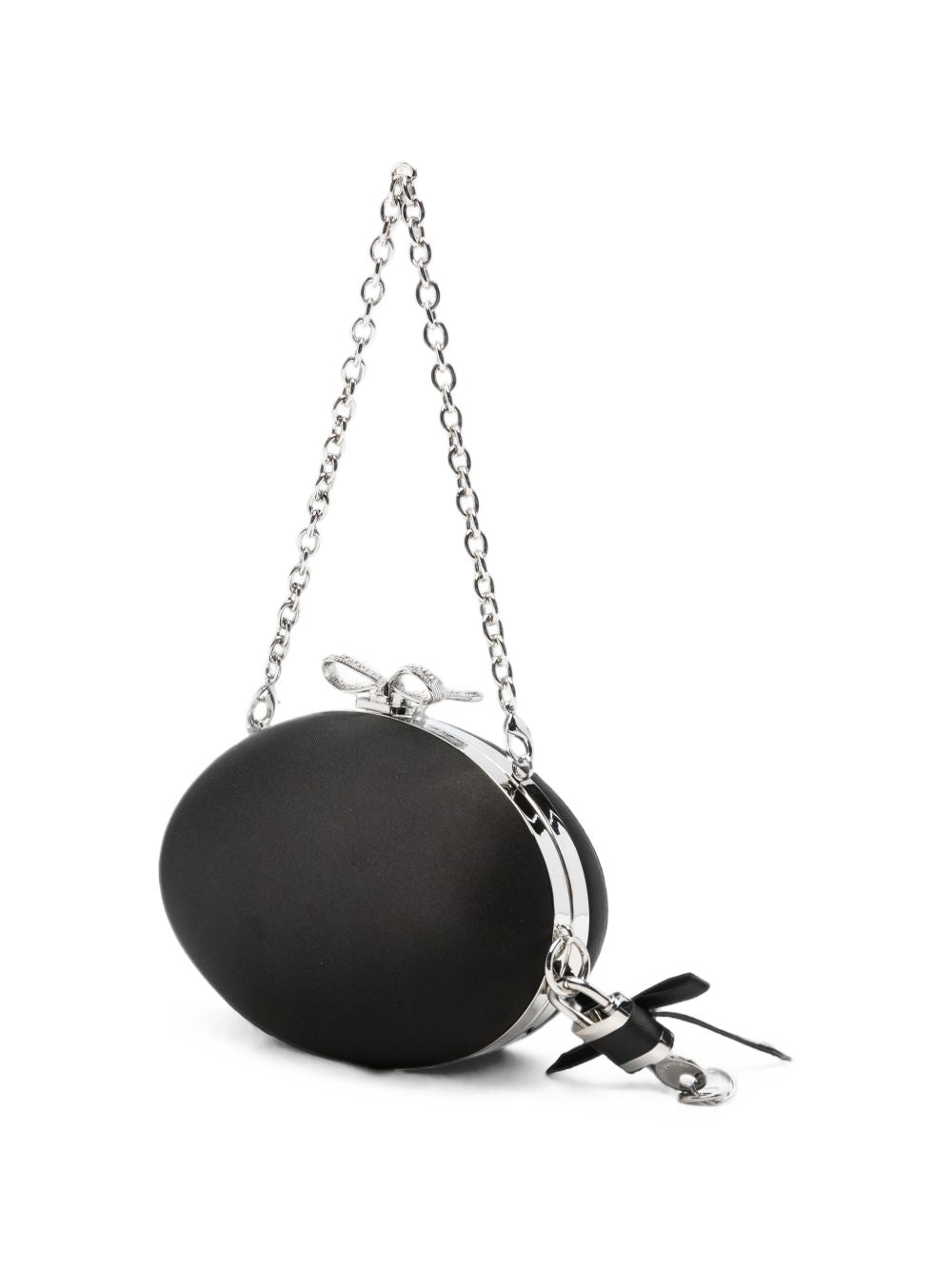 Self-Portrait Bow Crystal Oval Clutch