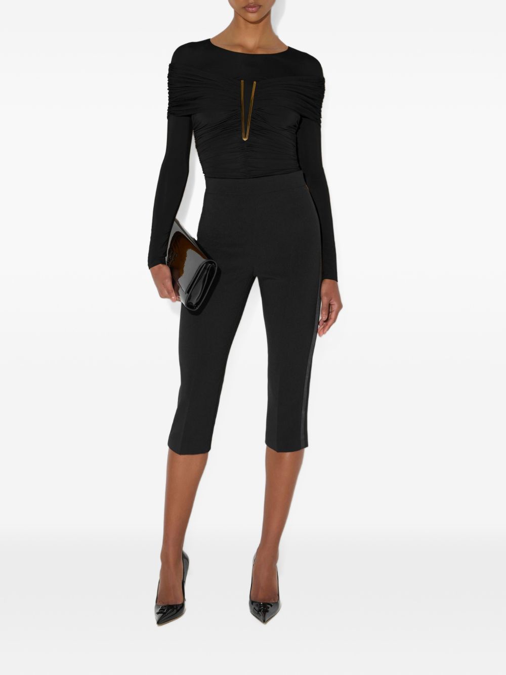 Elisabetta Franchi Draped Crepe Jersey Top