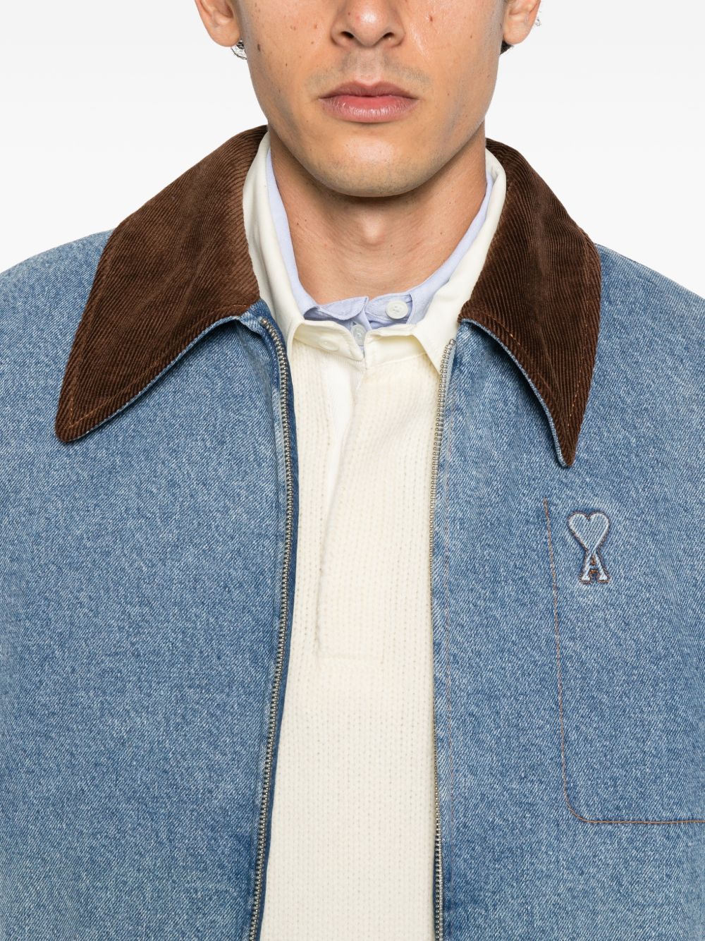 AMI PARIS Coats LIGHT BLUE