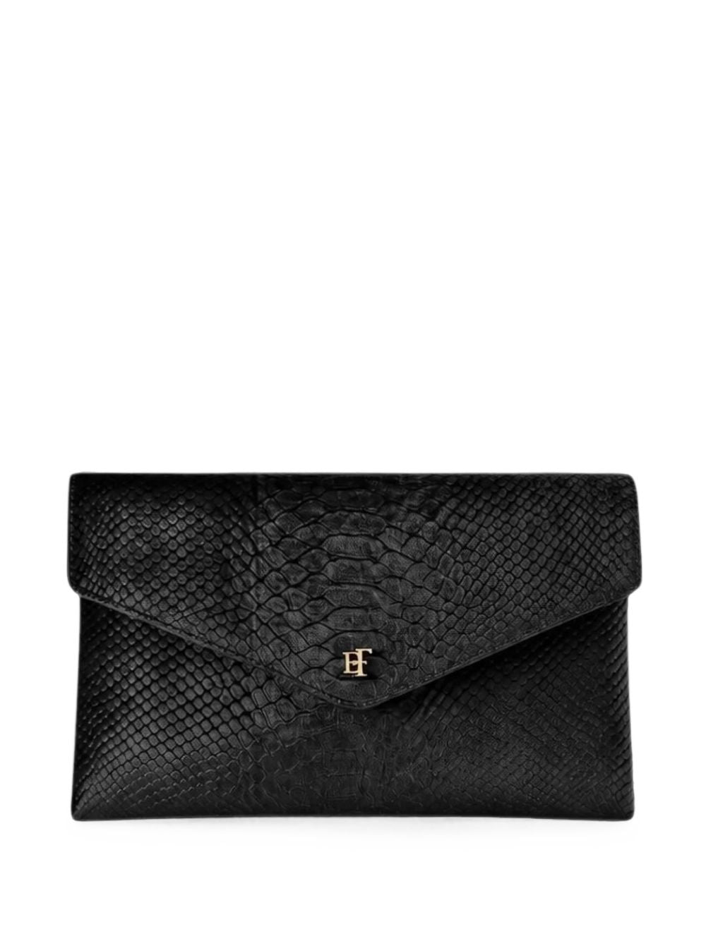 Elisabetta Franchi Crocodile-Effect Flap Clutch