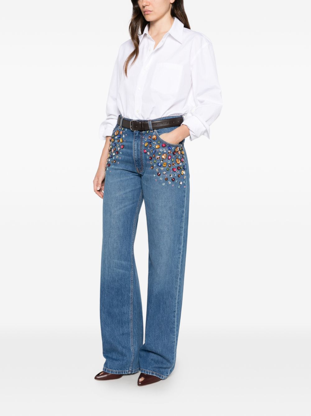 Stella McCartney Crystal Embellished Denim Jeans