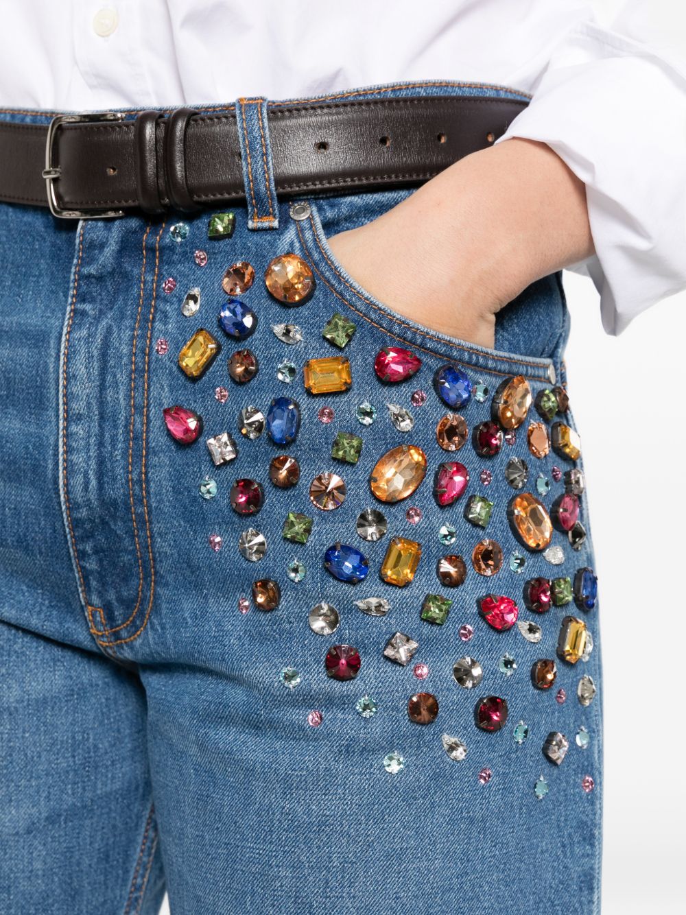 Stella McCartney Crystal Embellished Denim Jeans