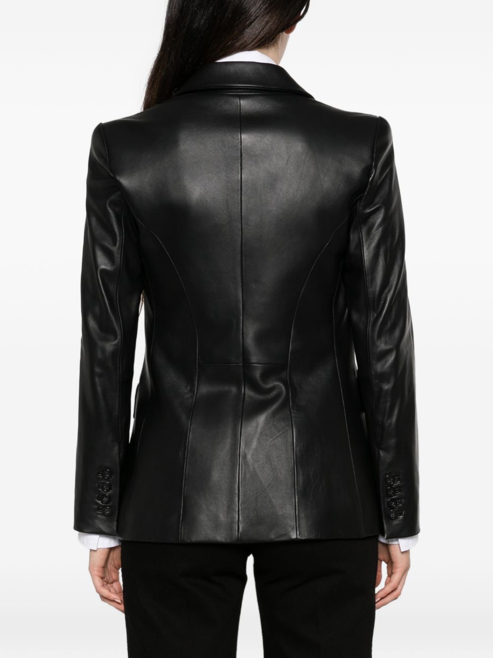 Emporio Armani Leather Blazer Jacket