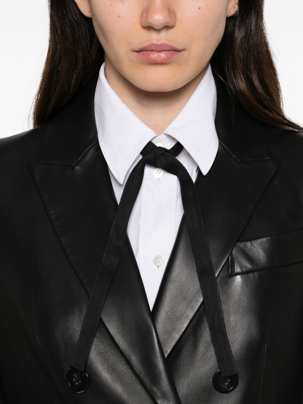 Emporio Armani Leather Blazer Jacket