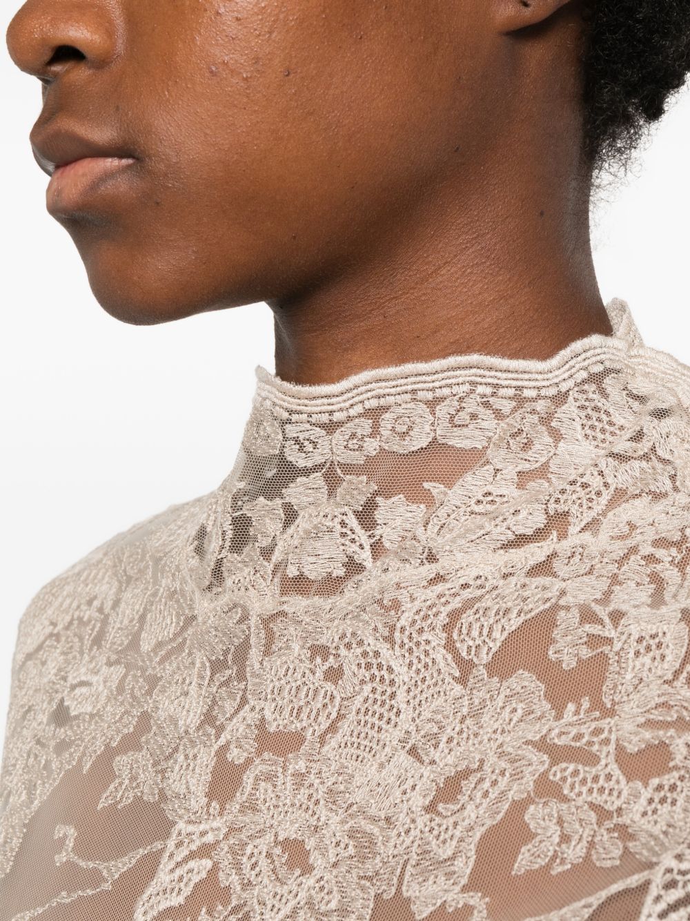 Ermanno Scervino Lace turtle-neck sweater