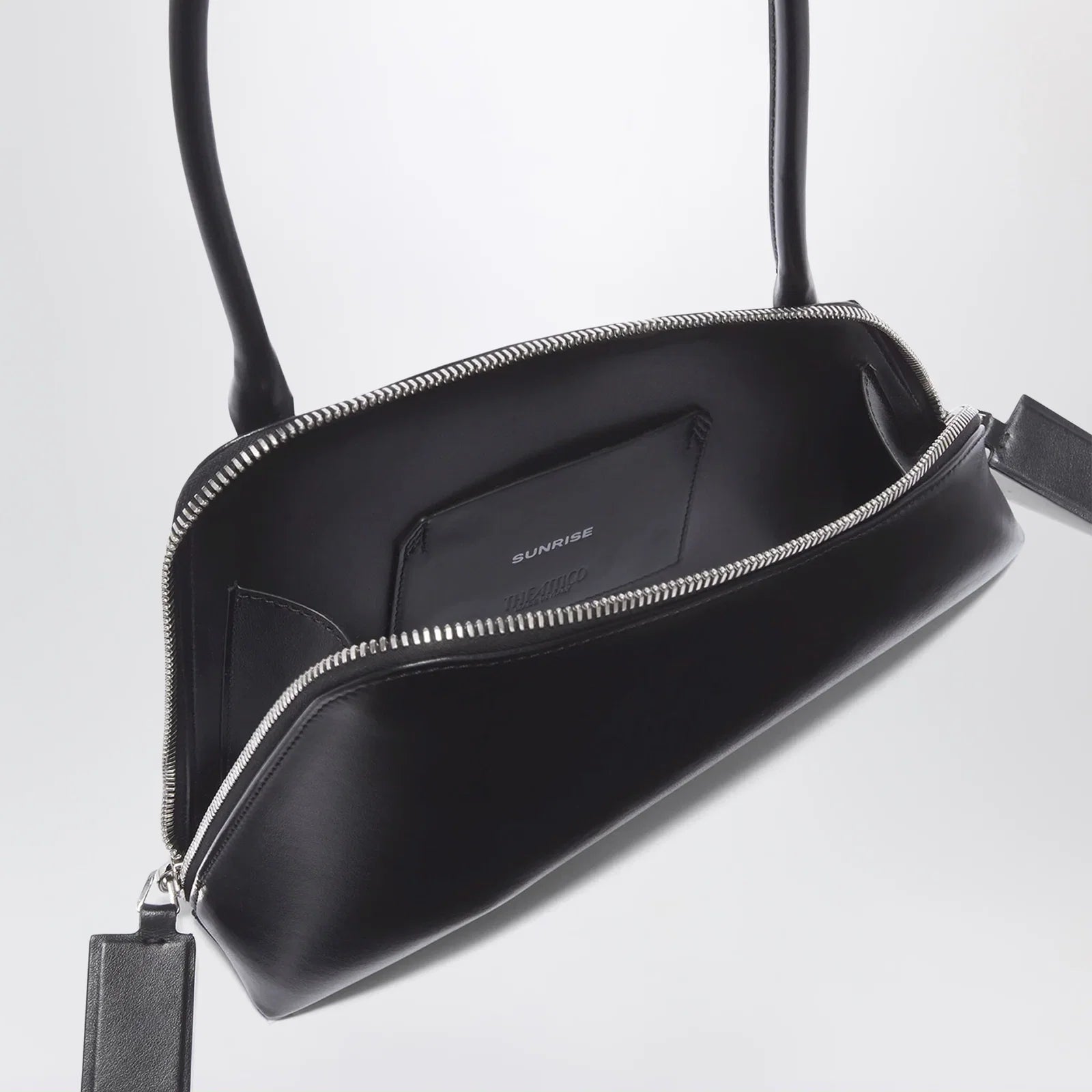 The Attico Sunrise bag black in leather