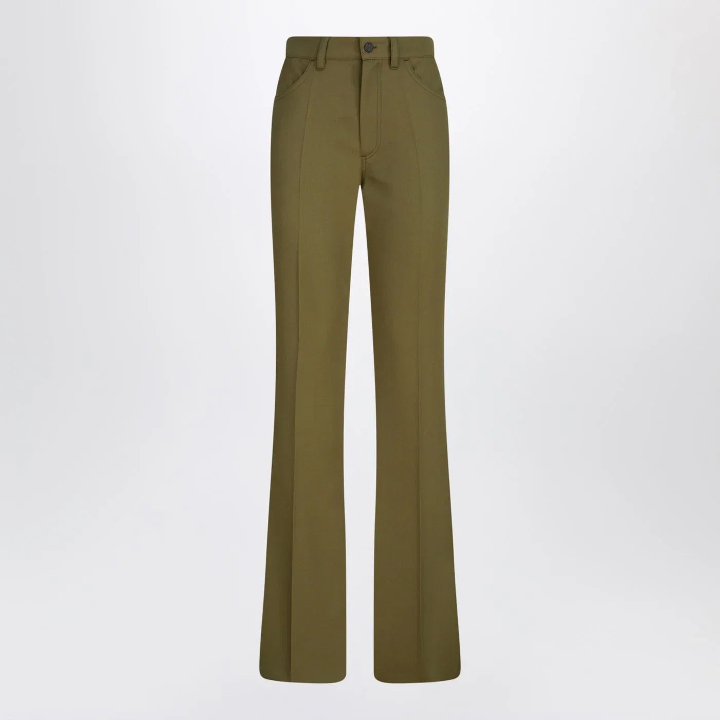 The Attico Military green wool gabardine trousers