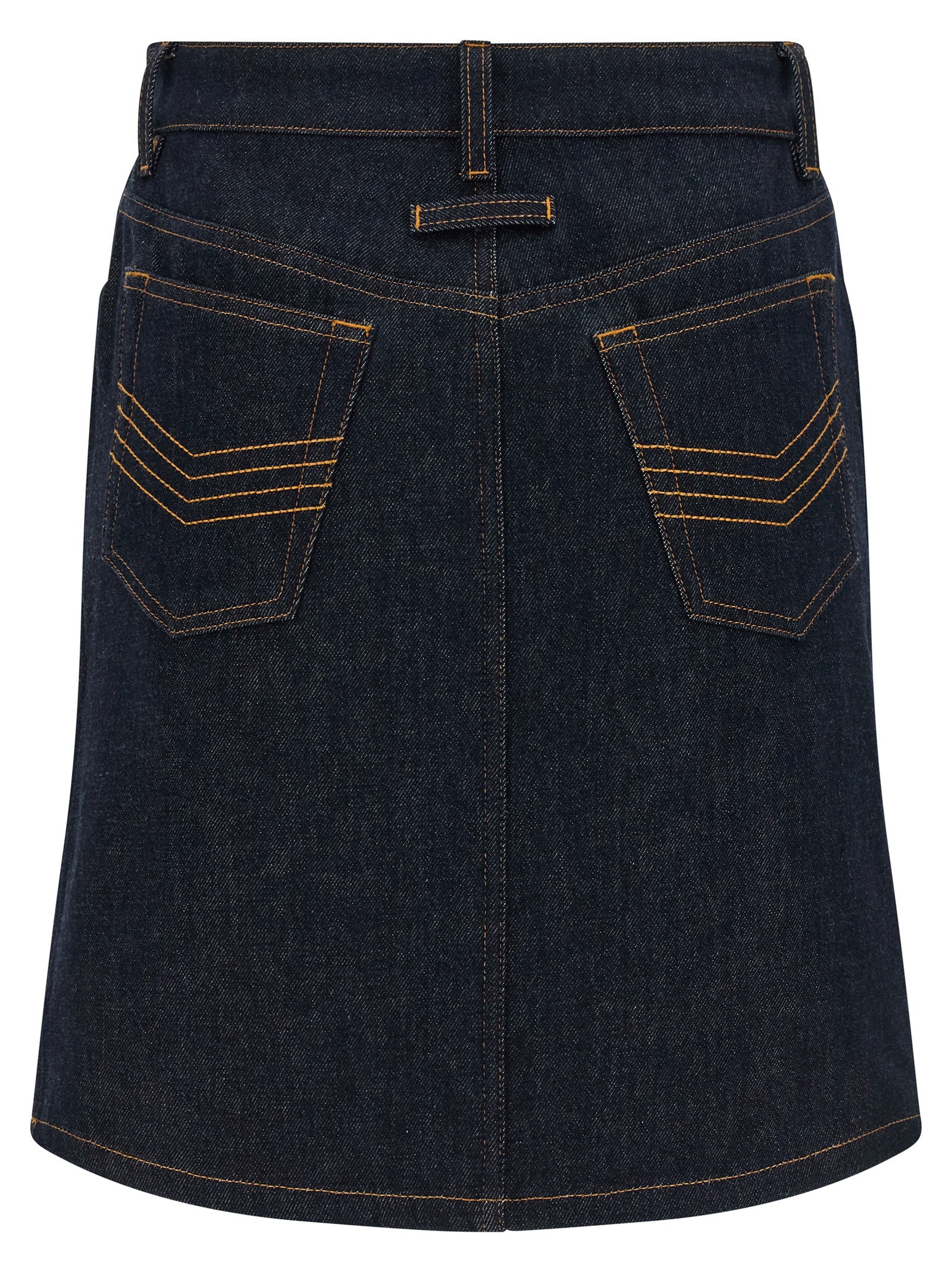 Jean Paul Gaultier Denim Mini Skirt With Cuts And Turn Up Skirt