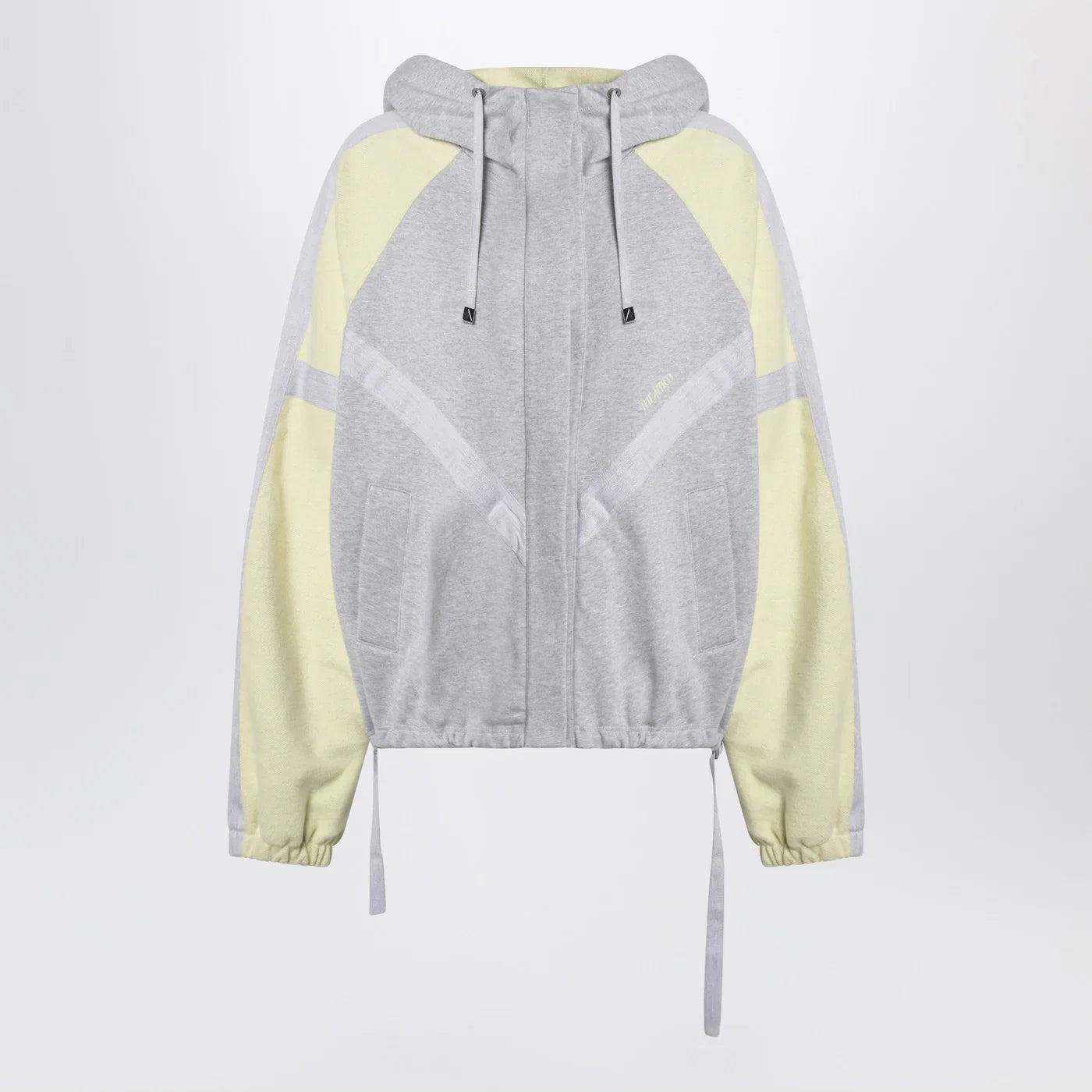 The Attico Grey/light yellow bomber sweatshirt