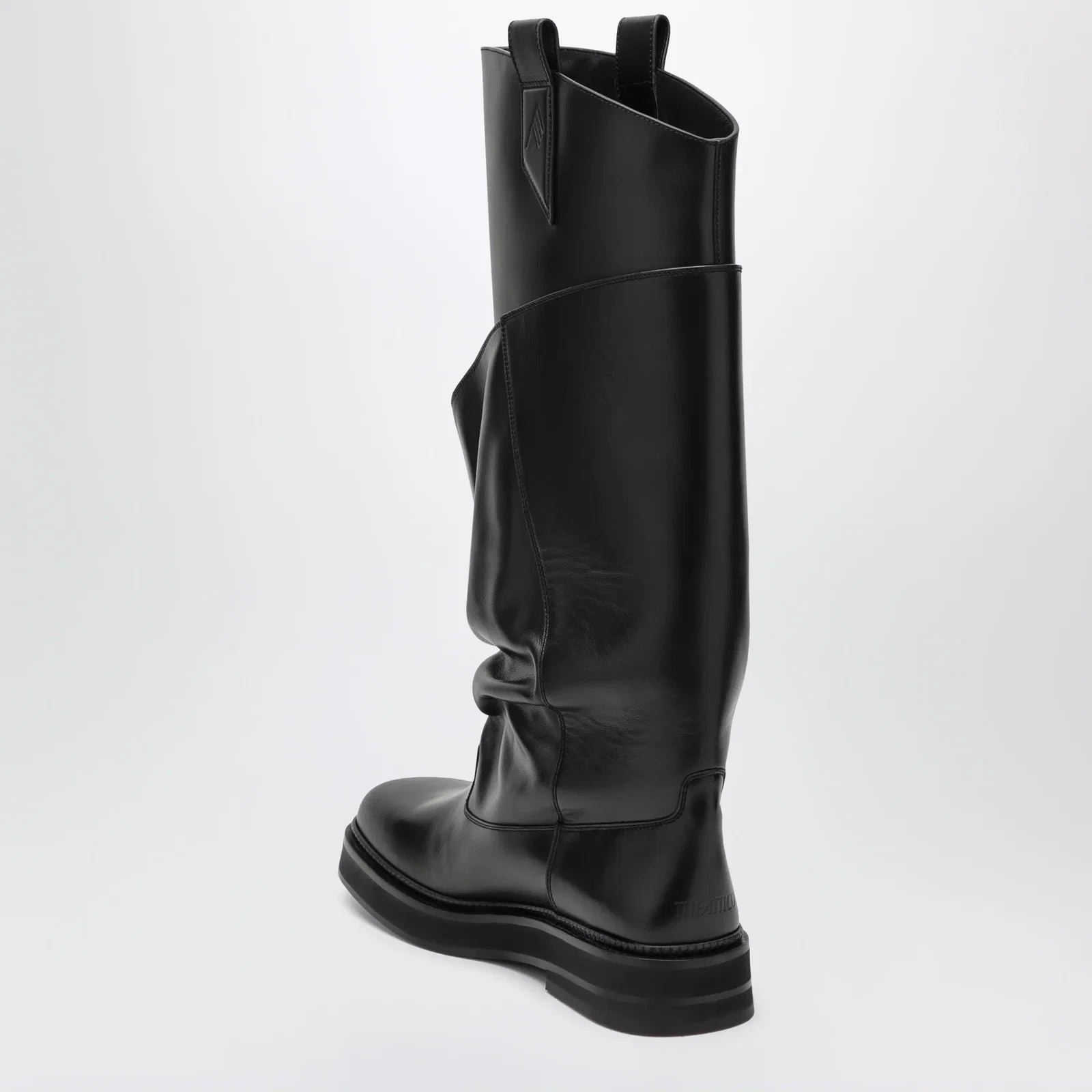 The Attico Robin Passeggiata combat boots in black calf leather