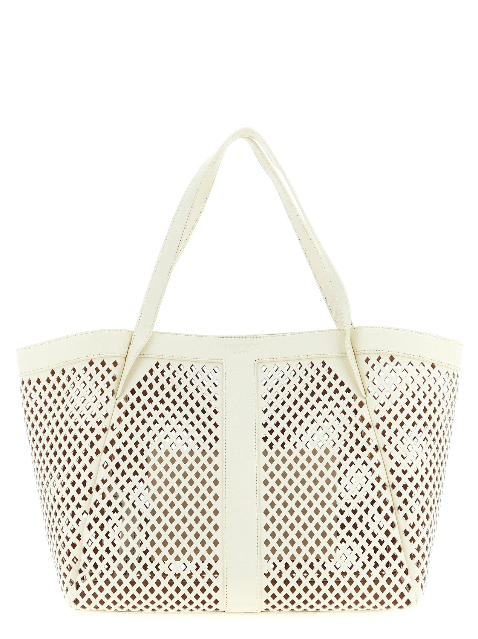 Twin Set Openwork Leather Shopping Bag