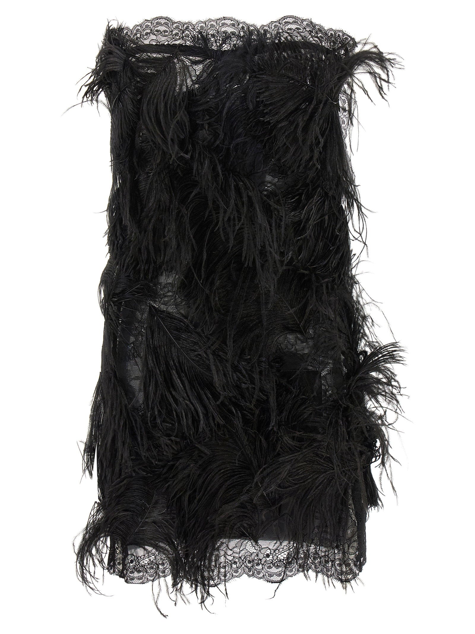 The Attico Lace And Feather Dress