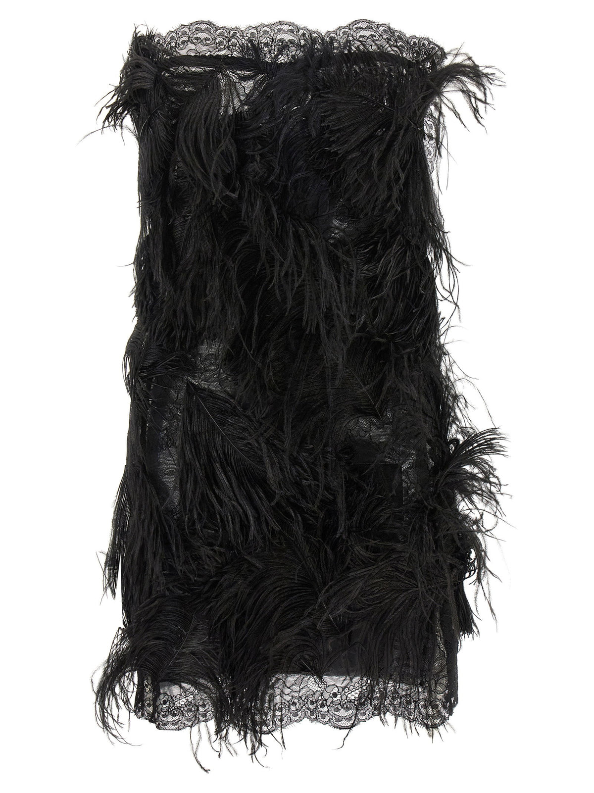 The Attico Lace And Feather Dress