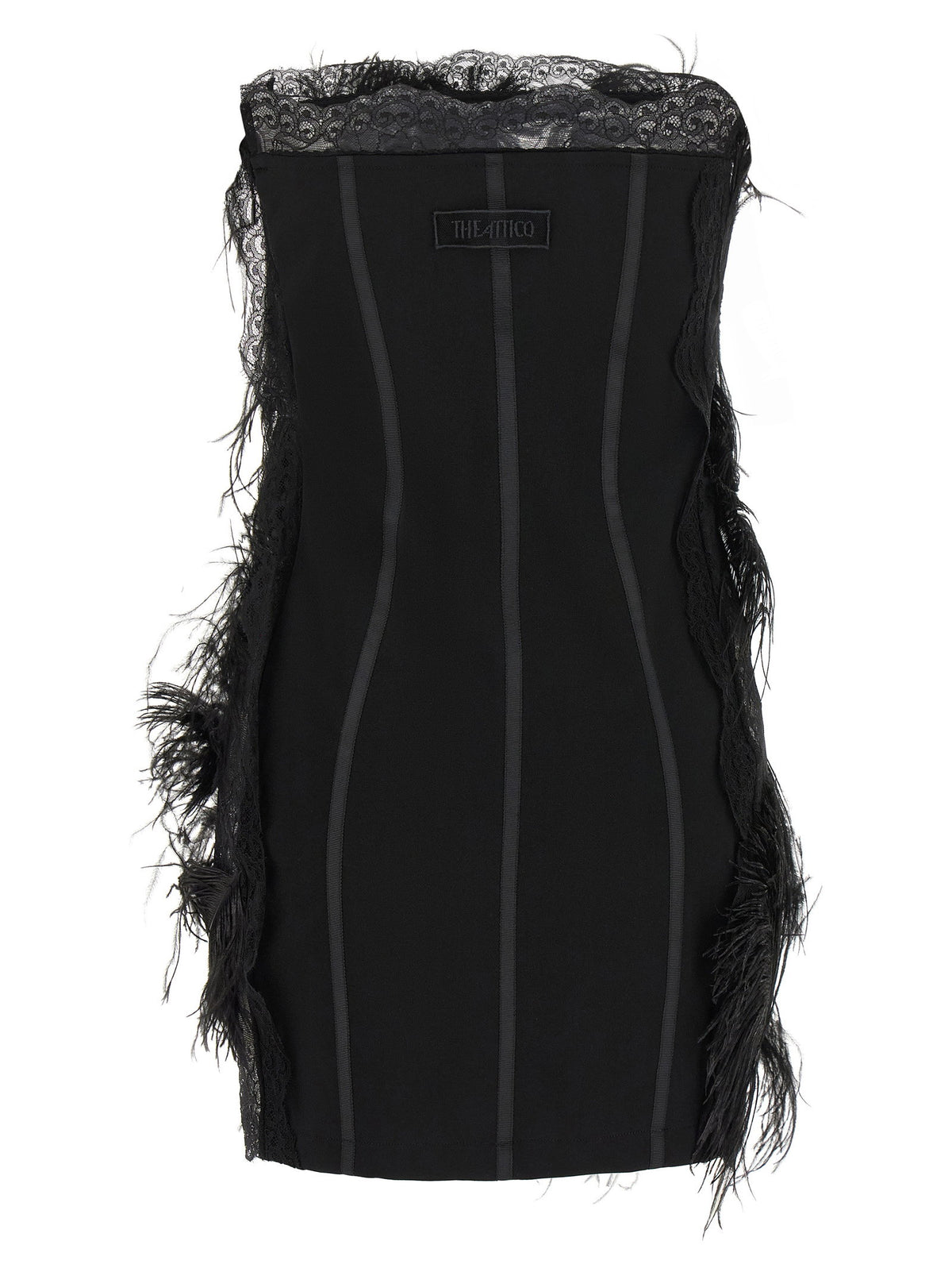 The Attico Lace And Feather Dress