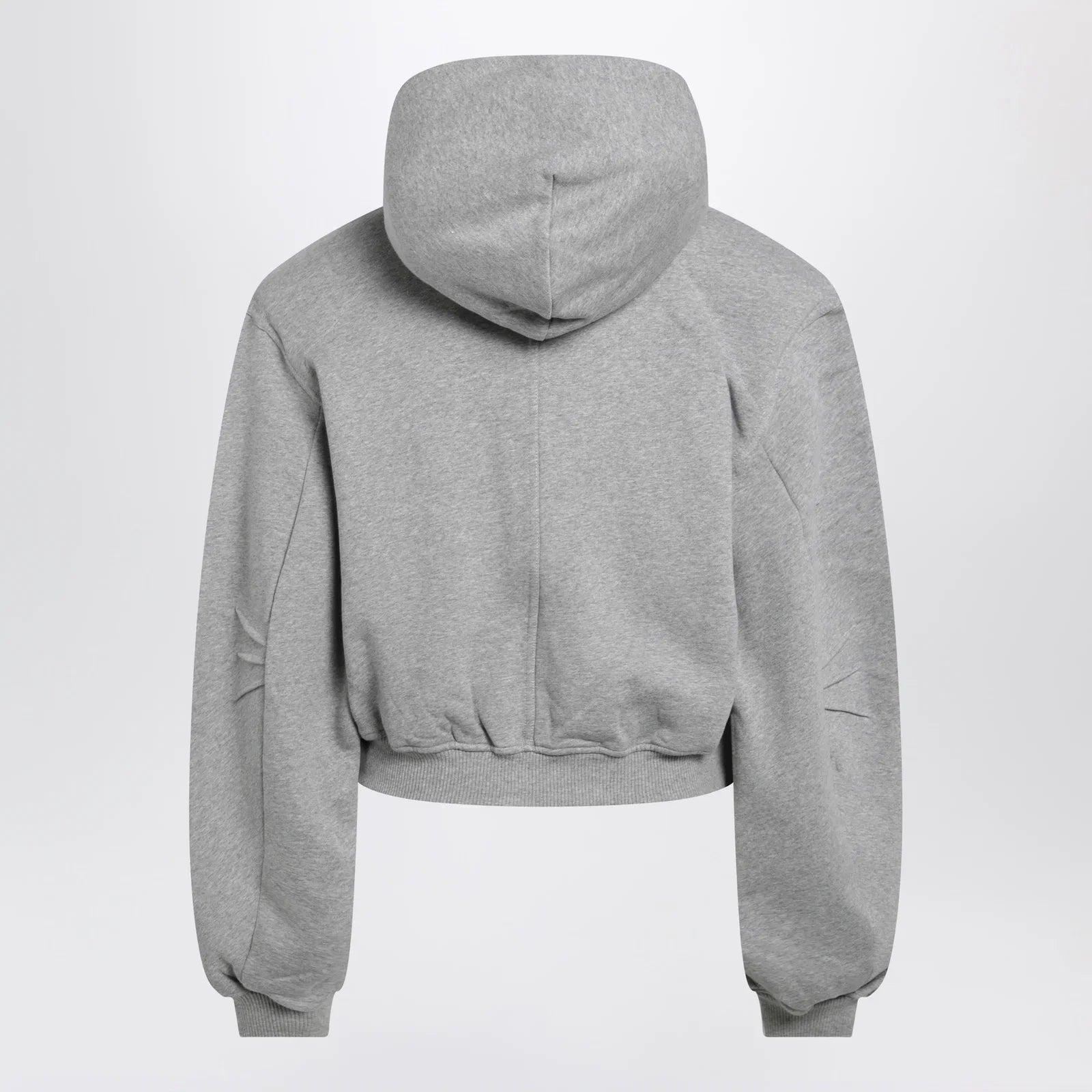 The Attico Boxy zip-up hoodie in melange grey cotton
