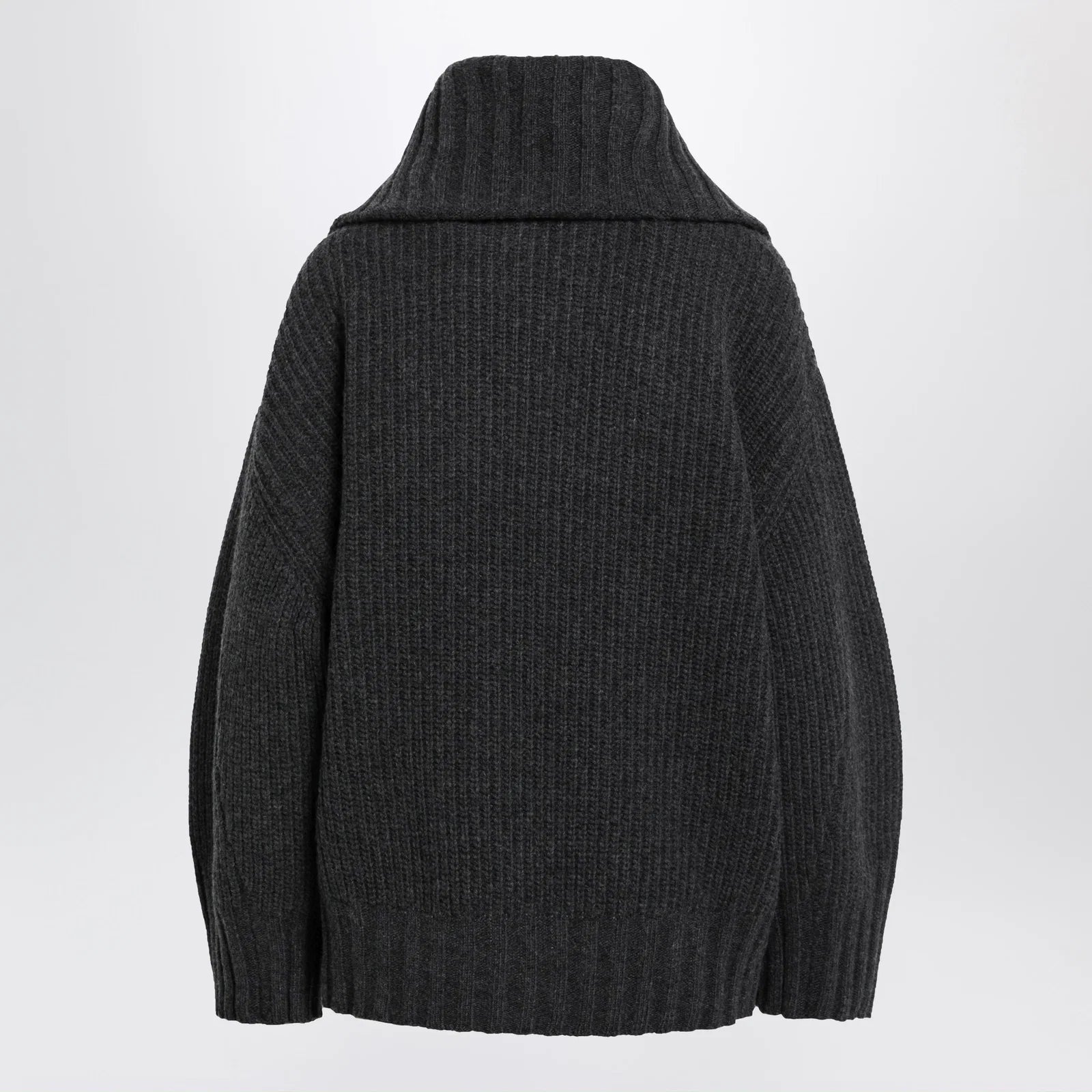 The Attico Dark grey wool and cashmere sweater with zip