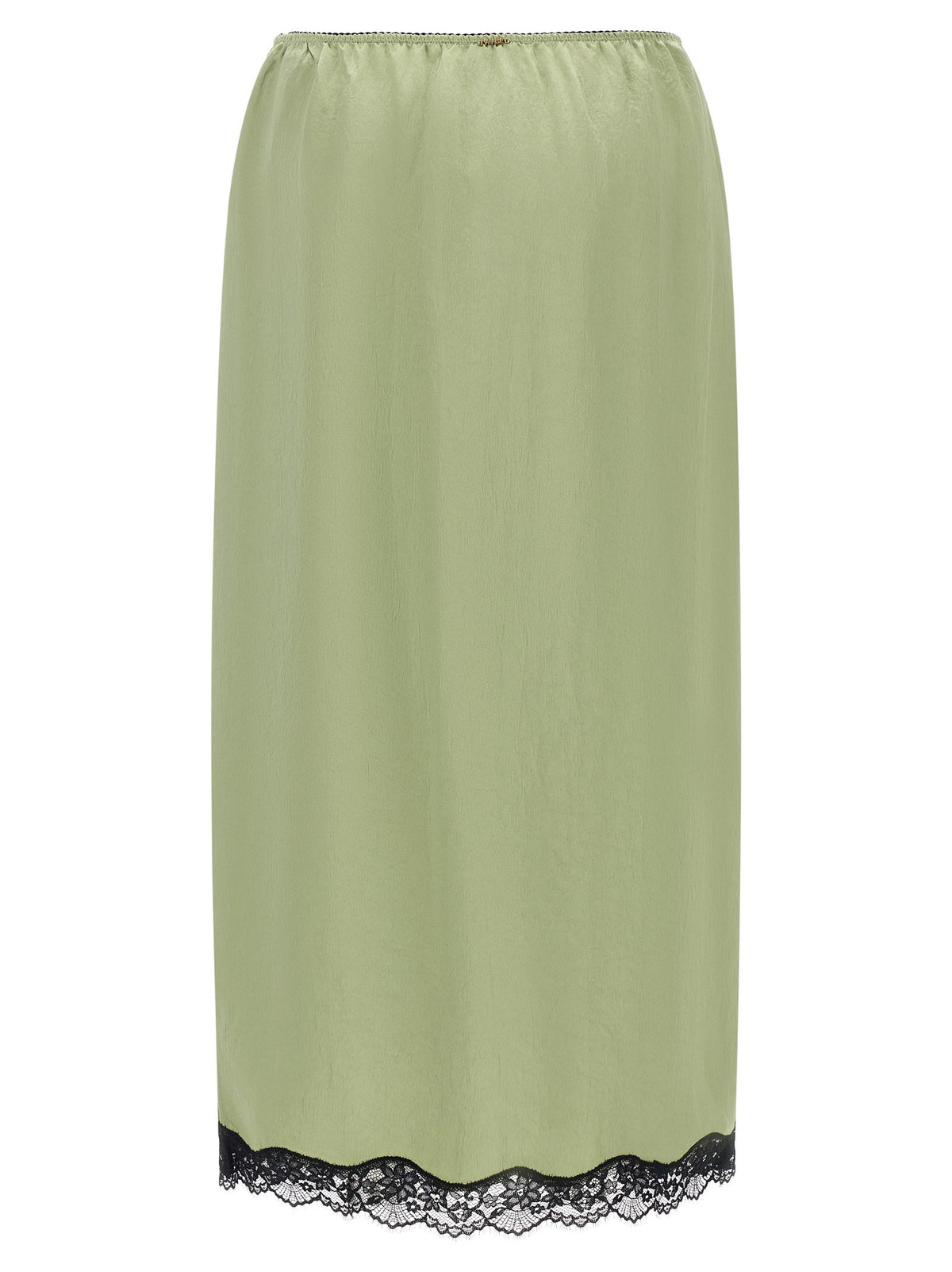 Twin Set Satin Froissé And Lace Skirt