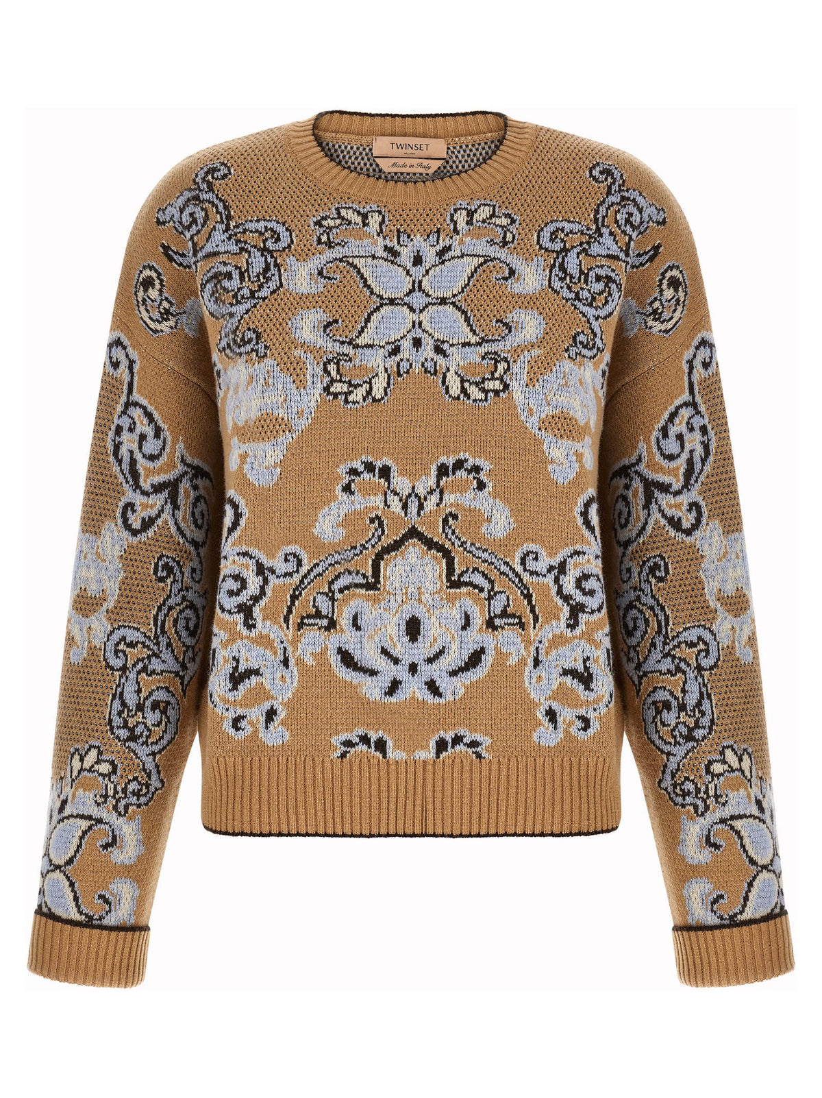 Twin Set Jacquard Wool Blend Sweater