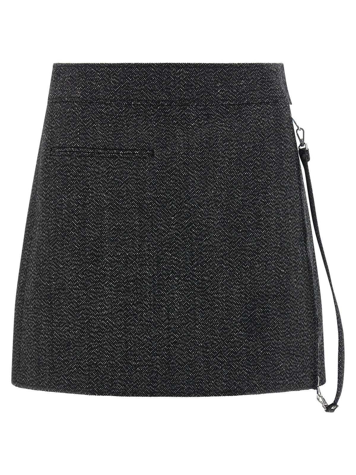 Courreges Zipped Caviar Mini Skirt