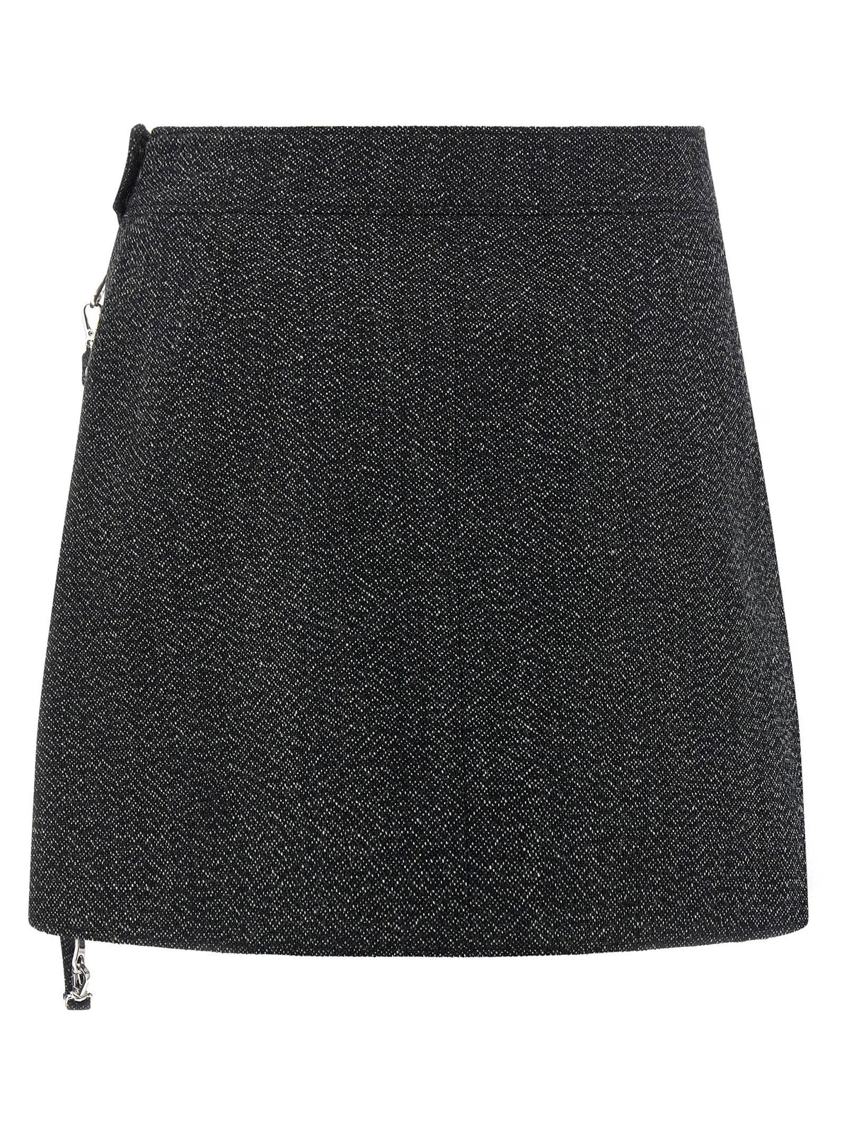 Courreges Zipped Caviar Mini Skirt