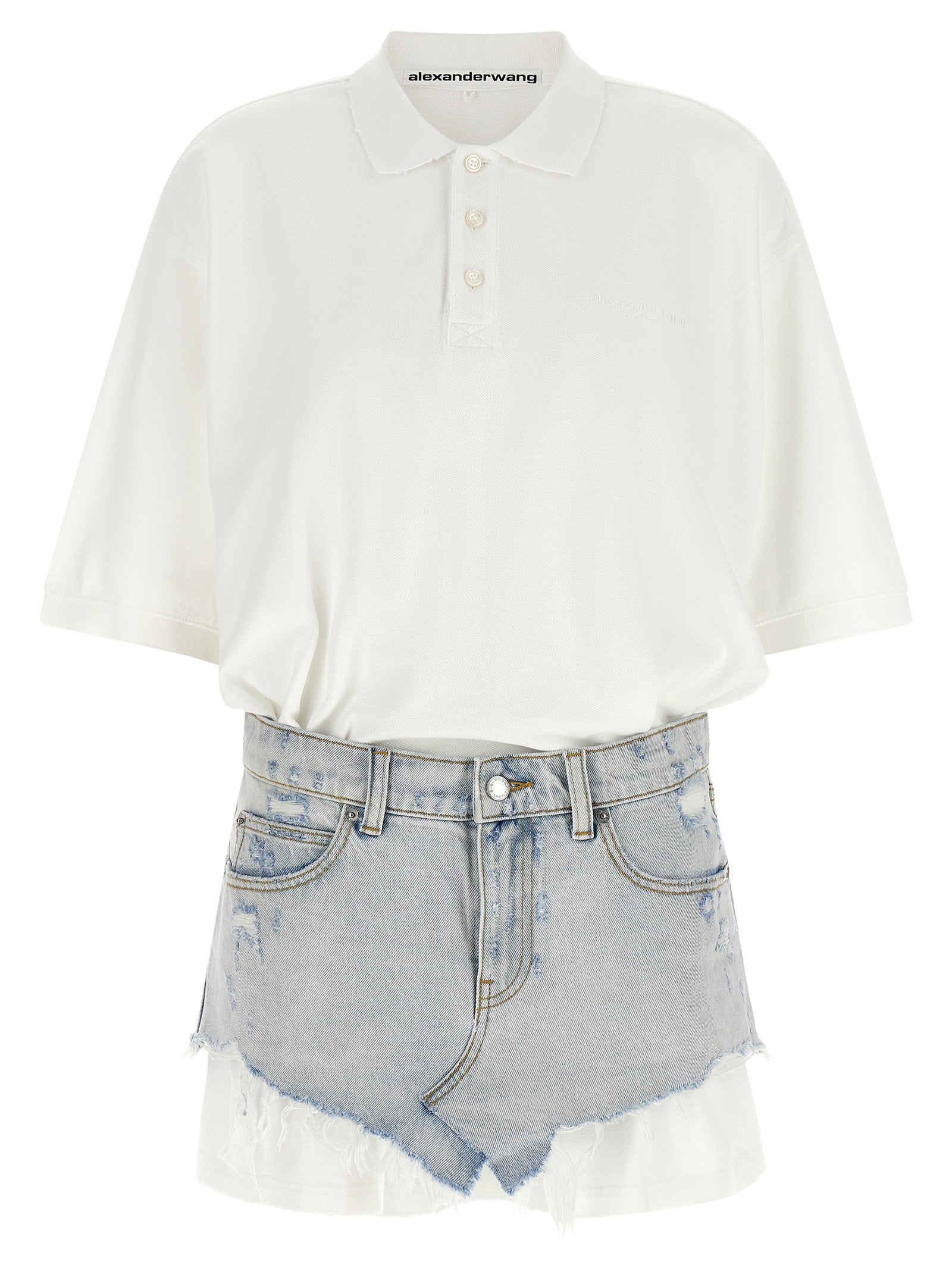Alexander Wang Denim Skirt Polo Dress