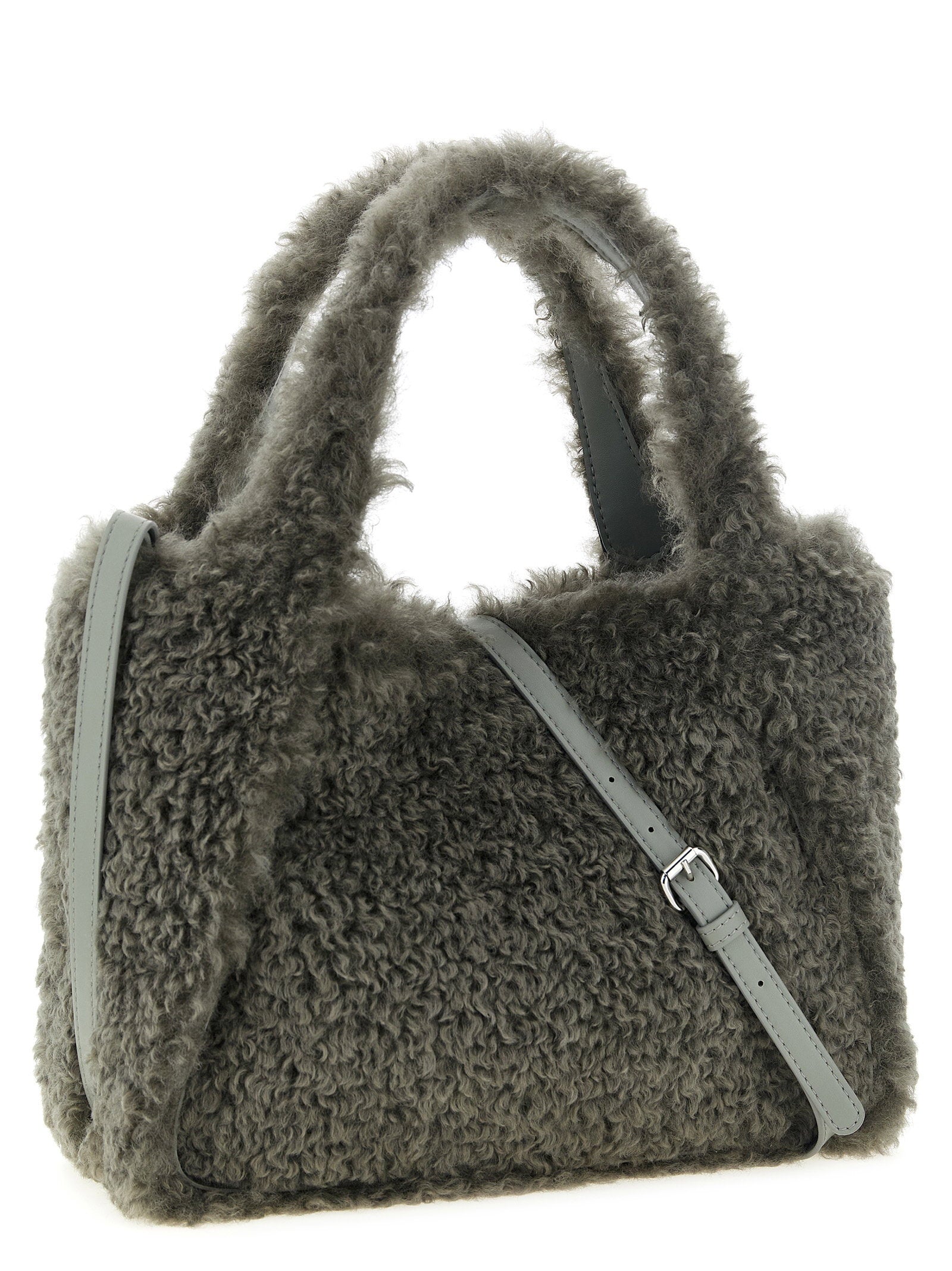 Stella Mccartney Shearling Logo Shopping Bag