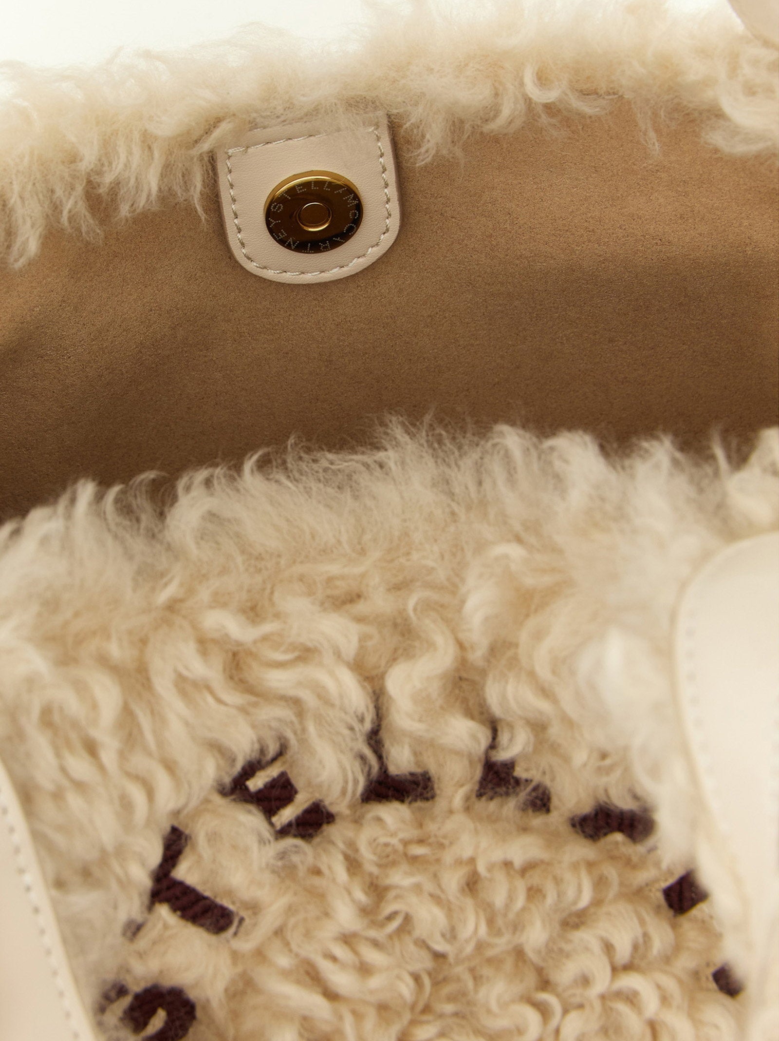 Stella Mccartney Shearling Logo Shopping Bag