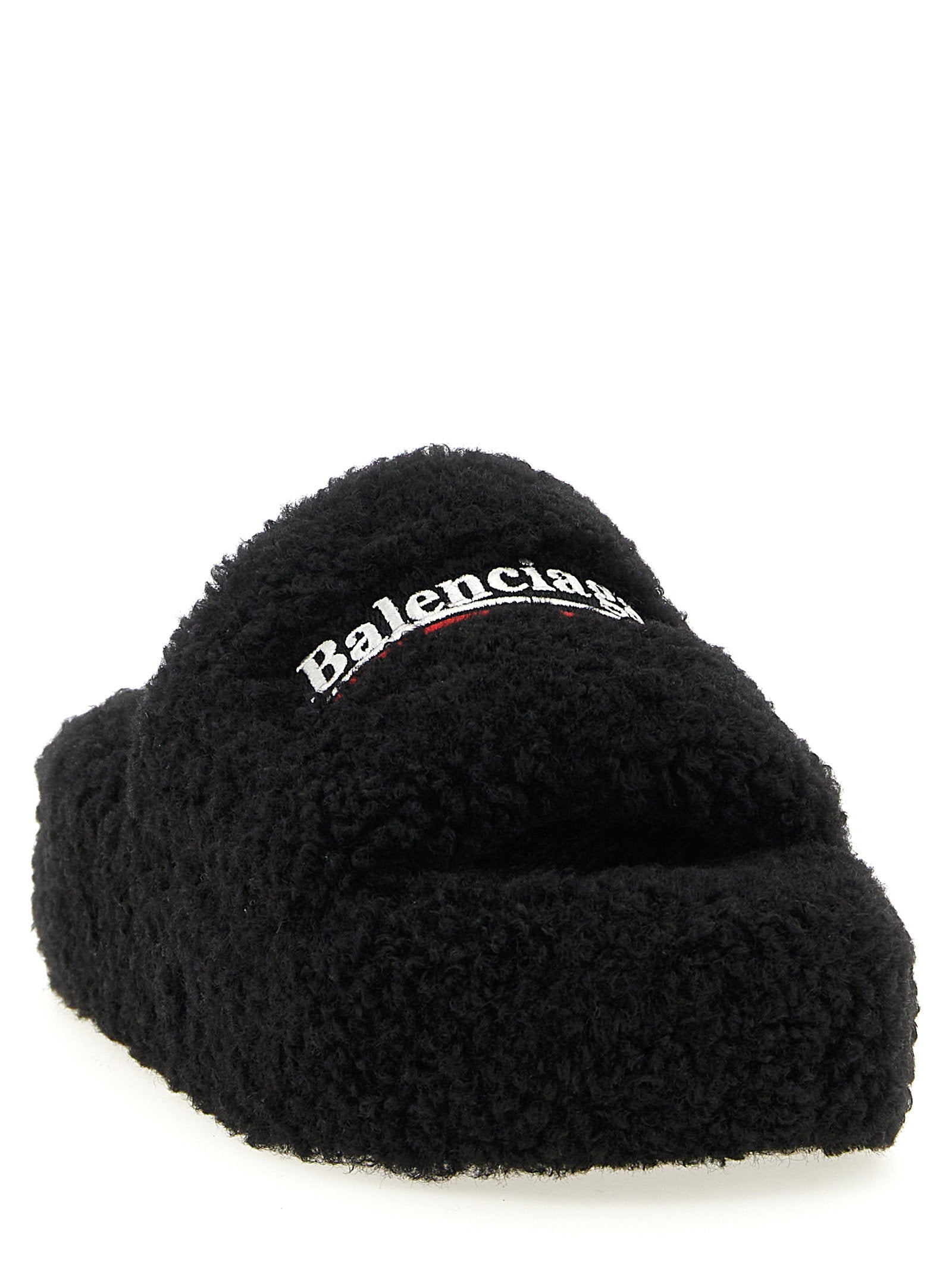 Balenciaga Furry Platform Slides