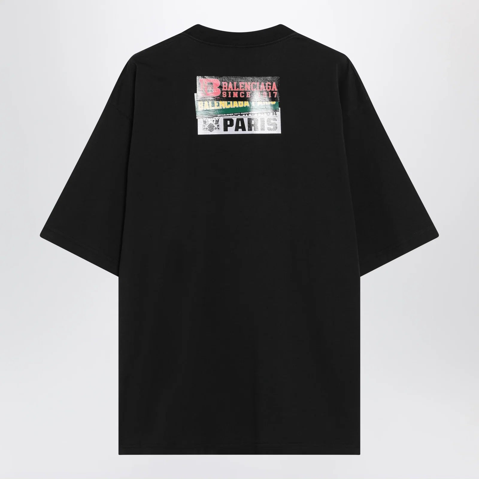 Balenciaga Bumper Stickers medium-fit cotton T-shirt in black