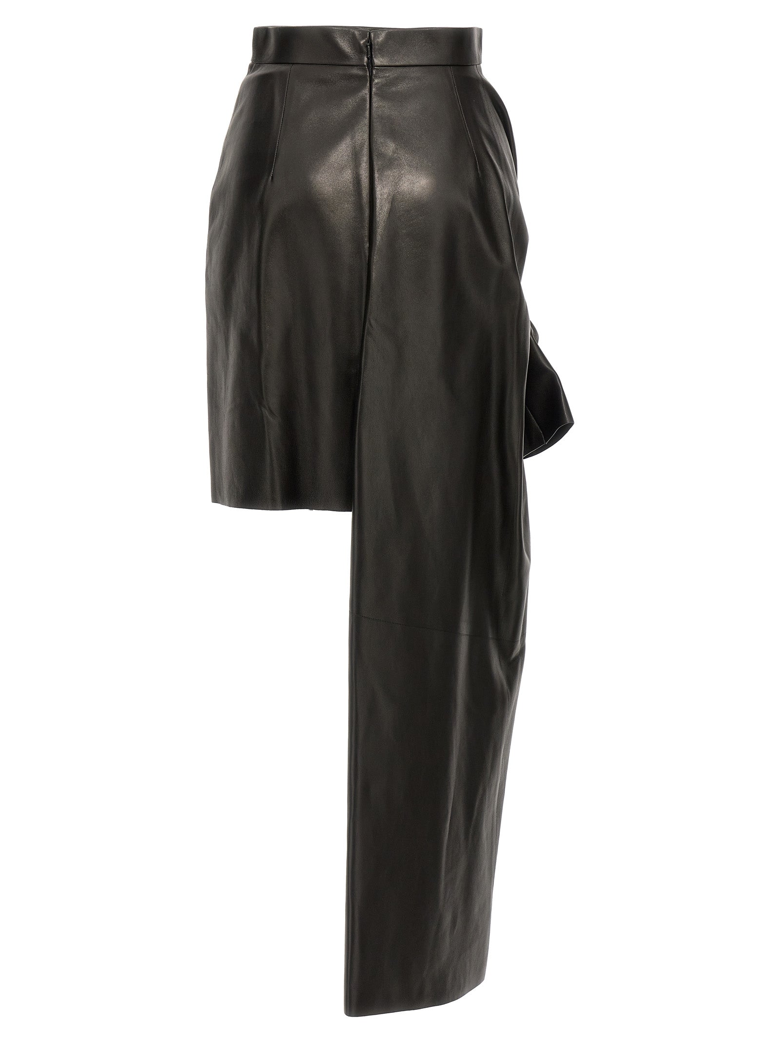 Alexander McQueen Maxi Bow Leather Skirt