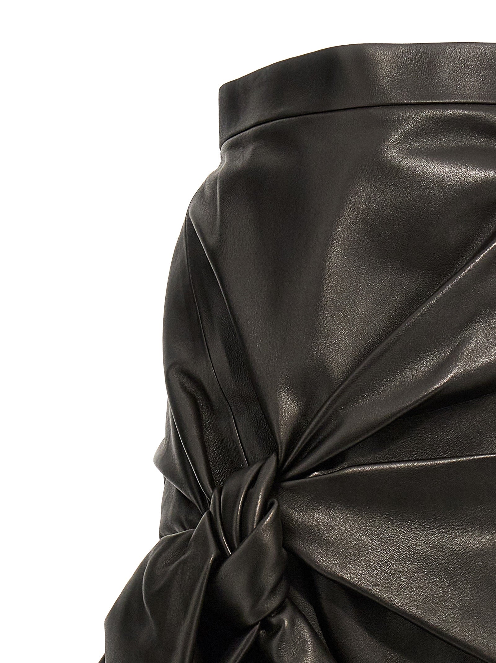 Alexander McQueen Maxi Bow Leather Skirt