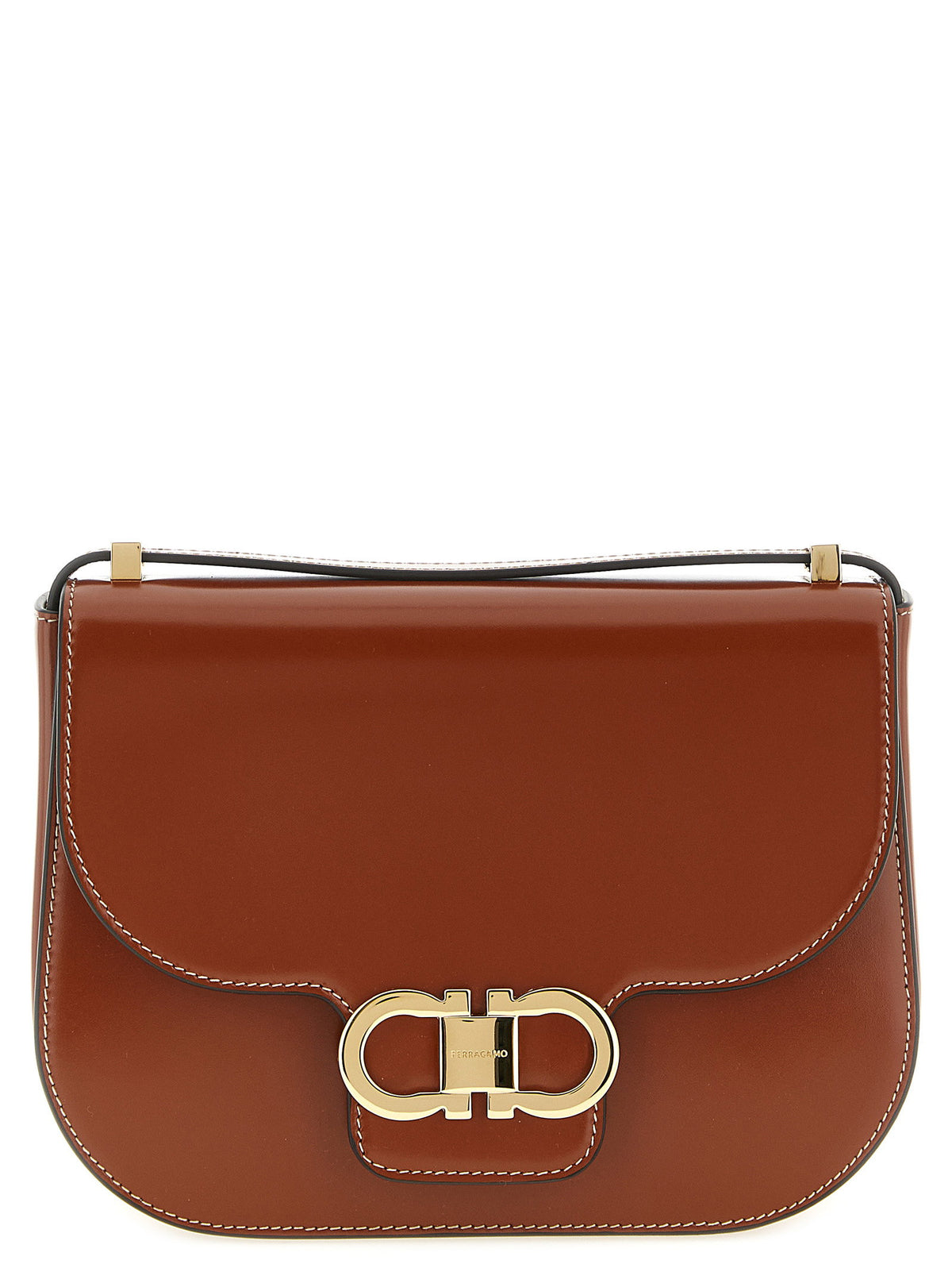 Ferragamo Double Gancini Closure Shoulder Bag