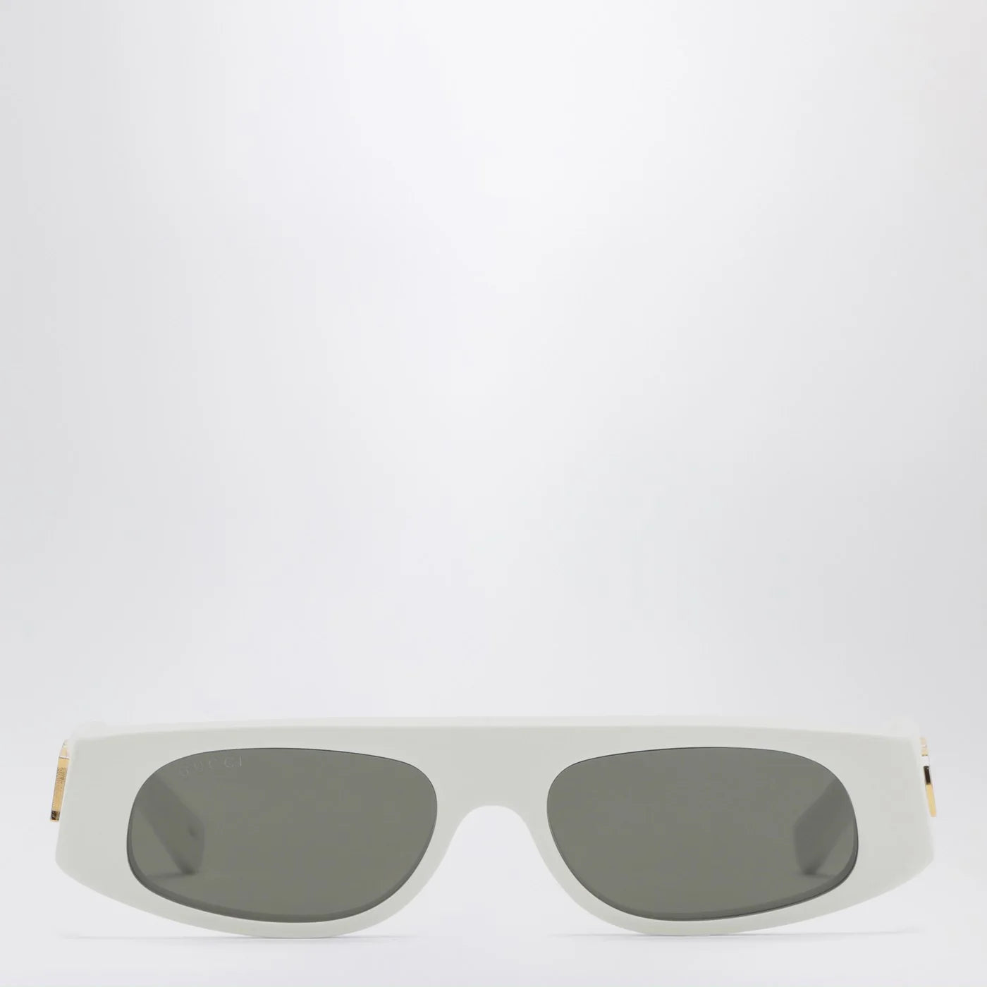 GUCCI White acetate geometric sunglasses