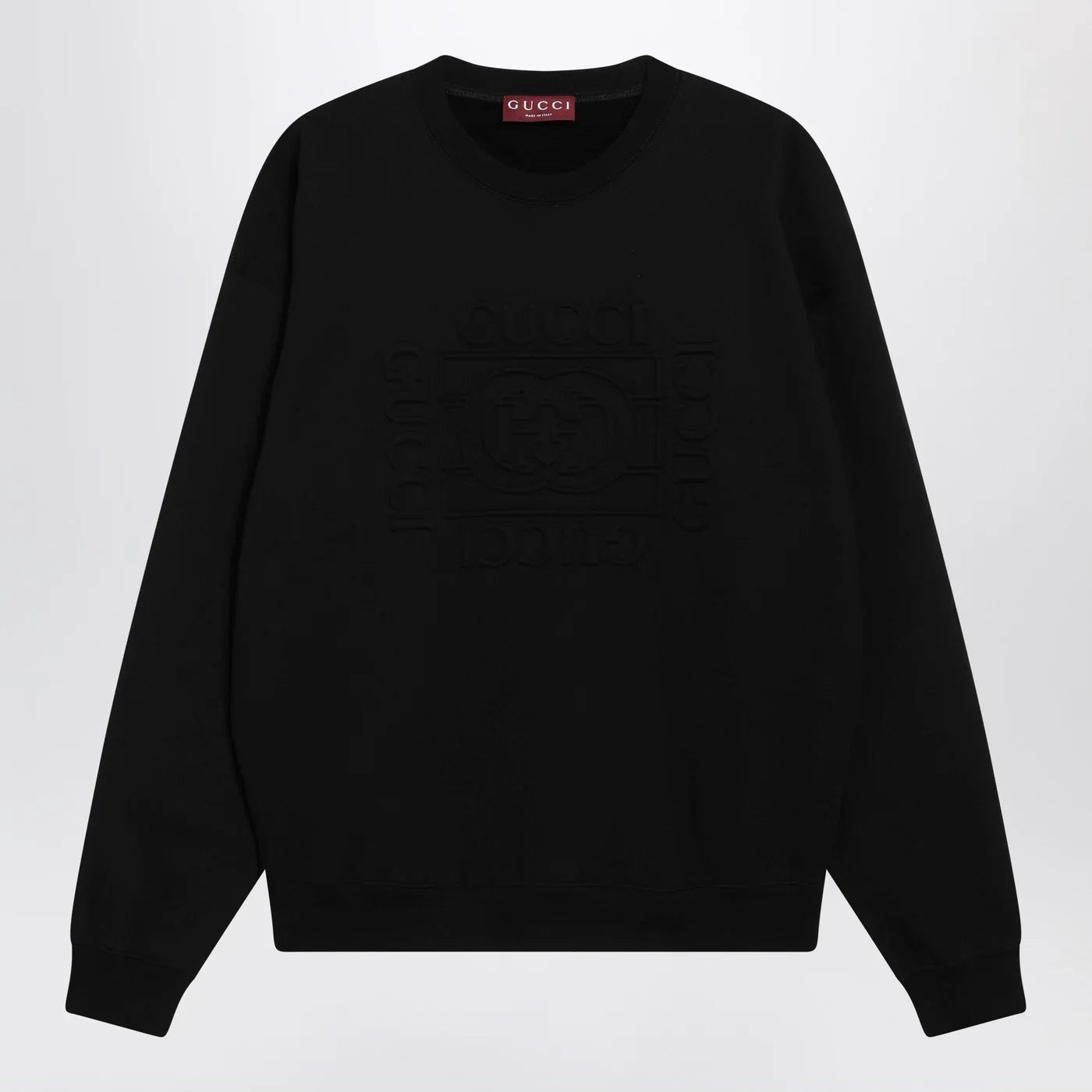 GUCCI Black brushed cotton jersey sweatshirt