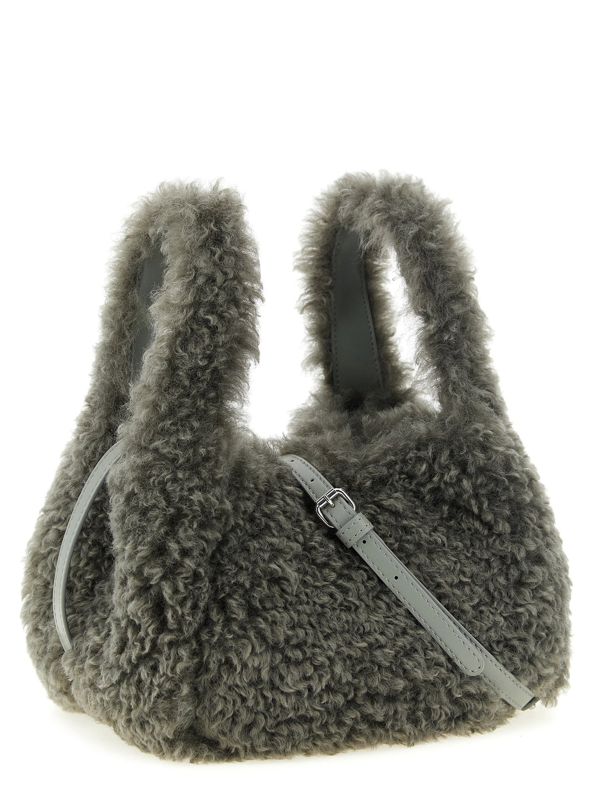 Stella Mccartney Shearling Logo Shoulder Bag