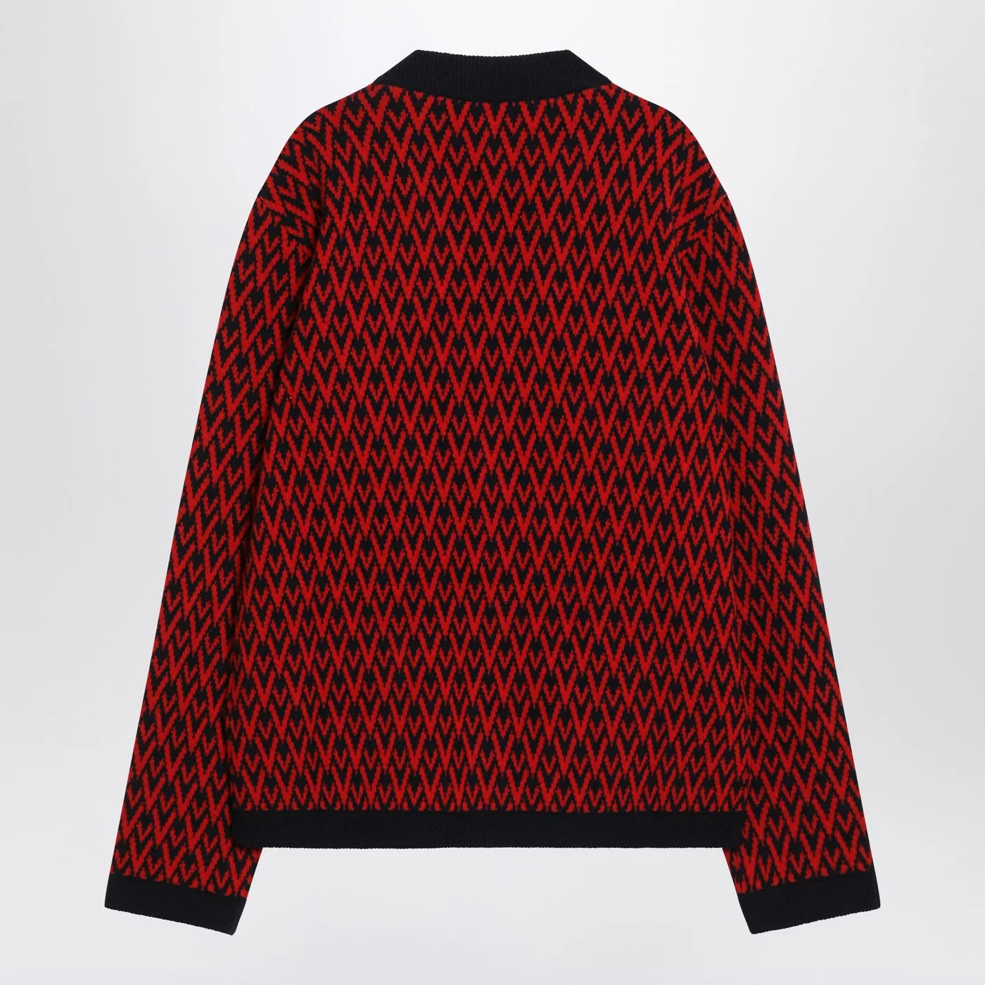 Valentino Jacquard patterned cardigan Toute la V red/navy blue
