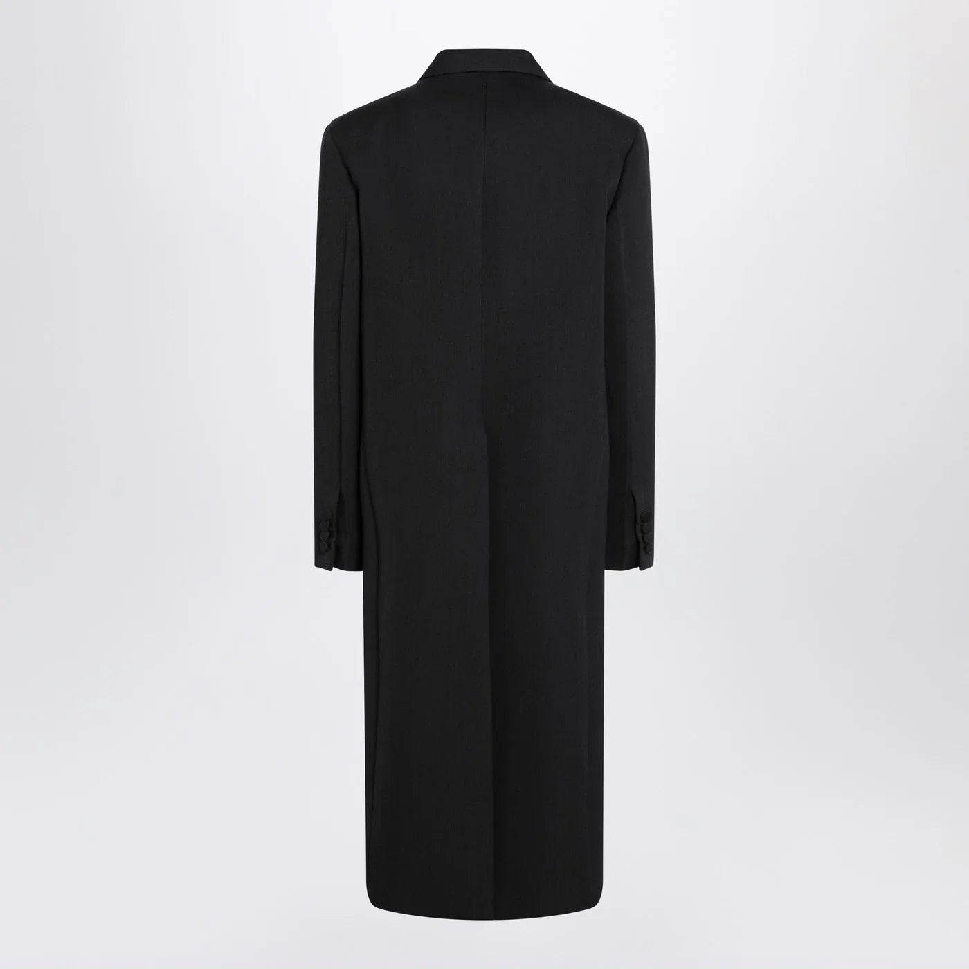 GUCCI Long double-breasted grey wool coat