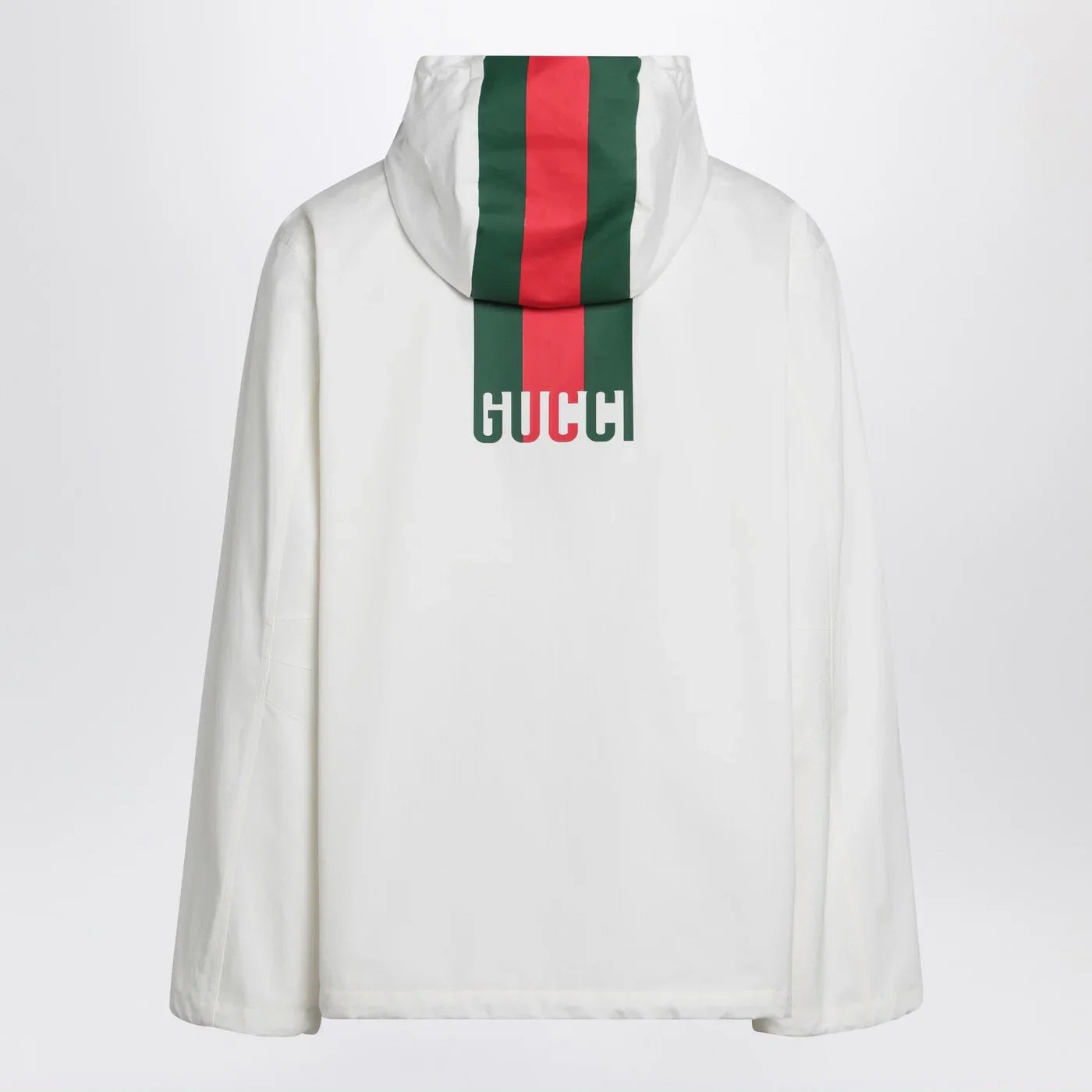 GUCCI White zip-up jacket with logo print