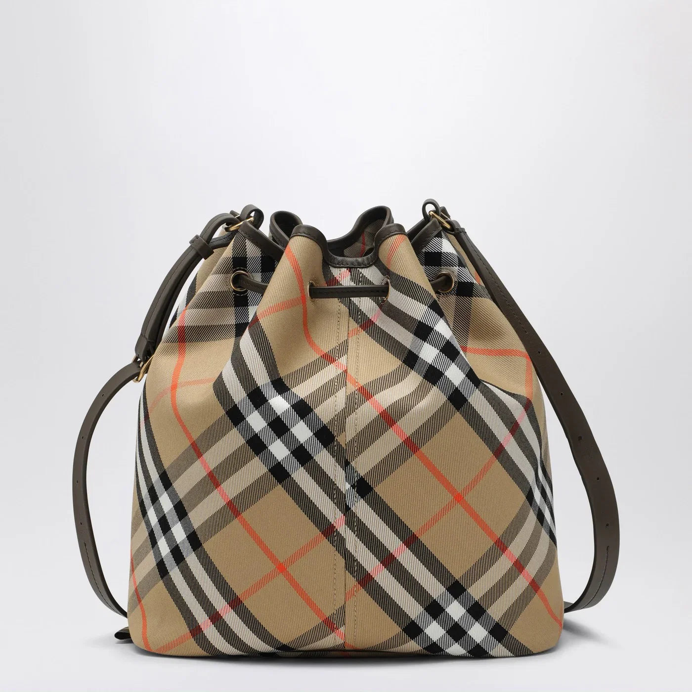 Burberry Medium beige bucket bag with Check pattern