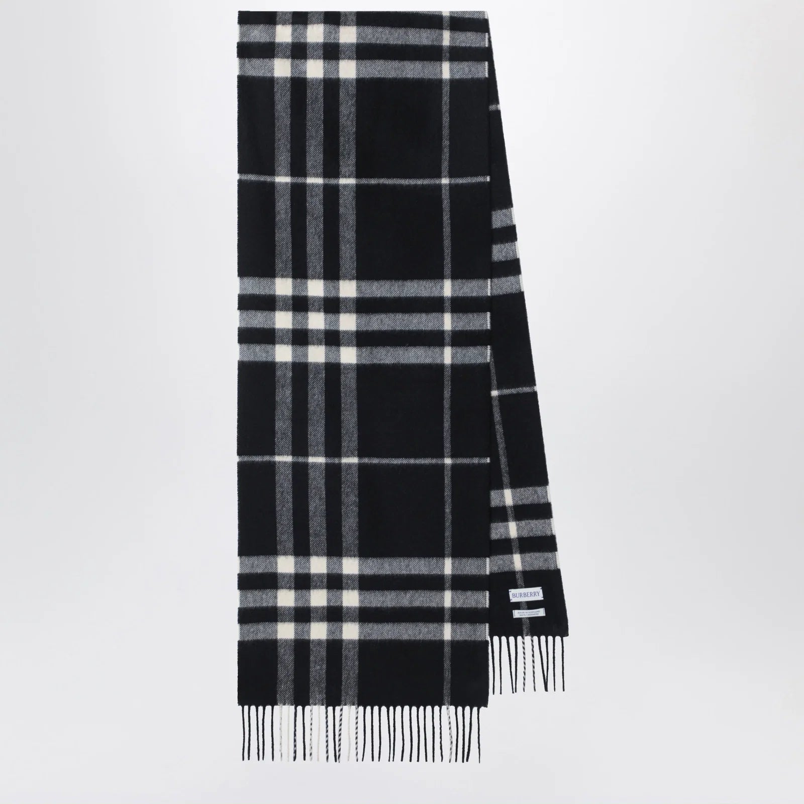 Burberry Black Check cashmere scarf